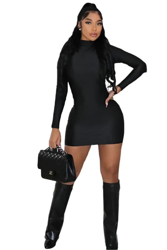 Bodycon Shaping Mini Dress with Thumb Holes