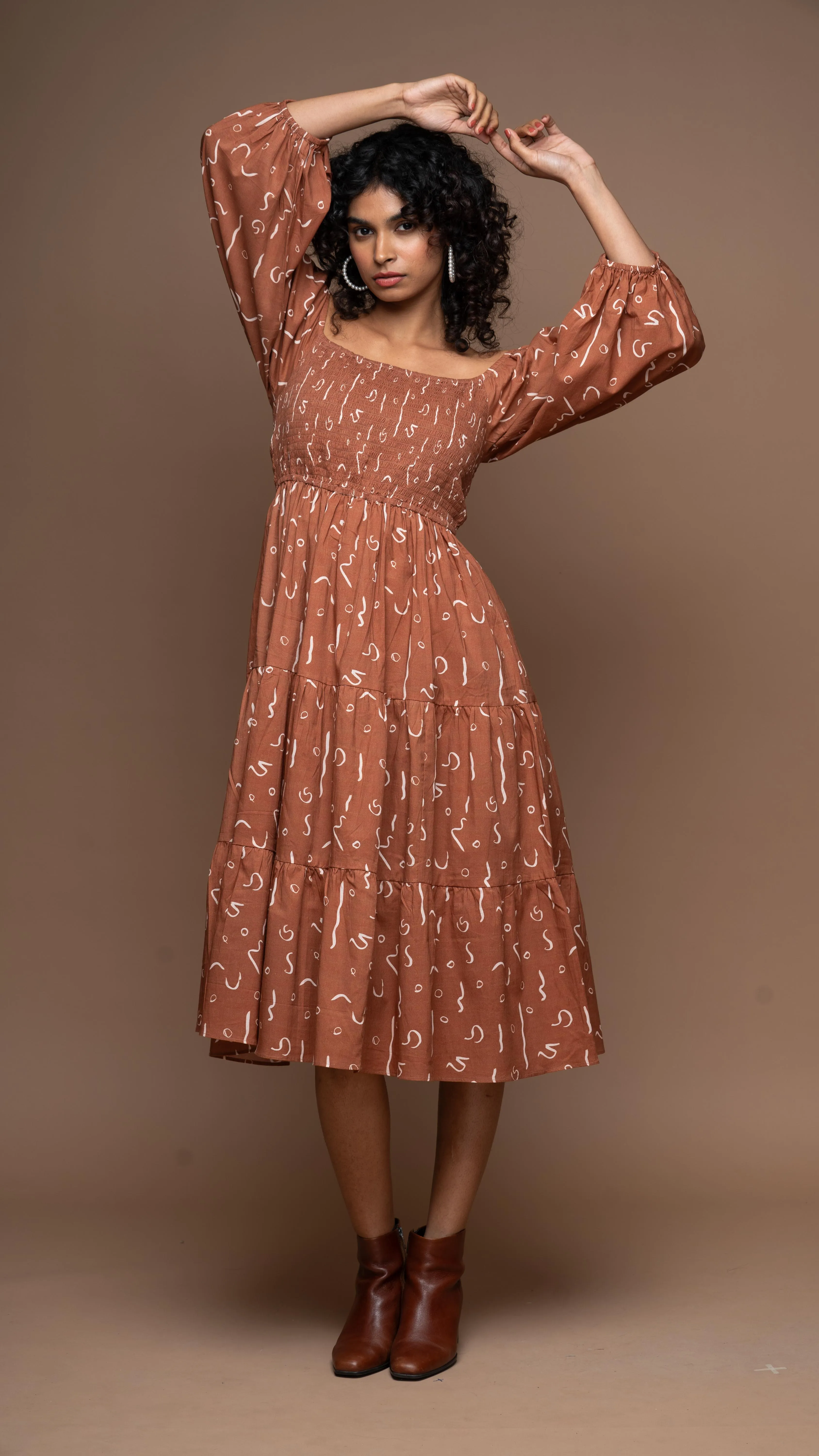 Boho Vibe Midi Dress in Drizzle on my parade Pattern