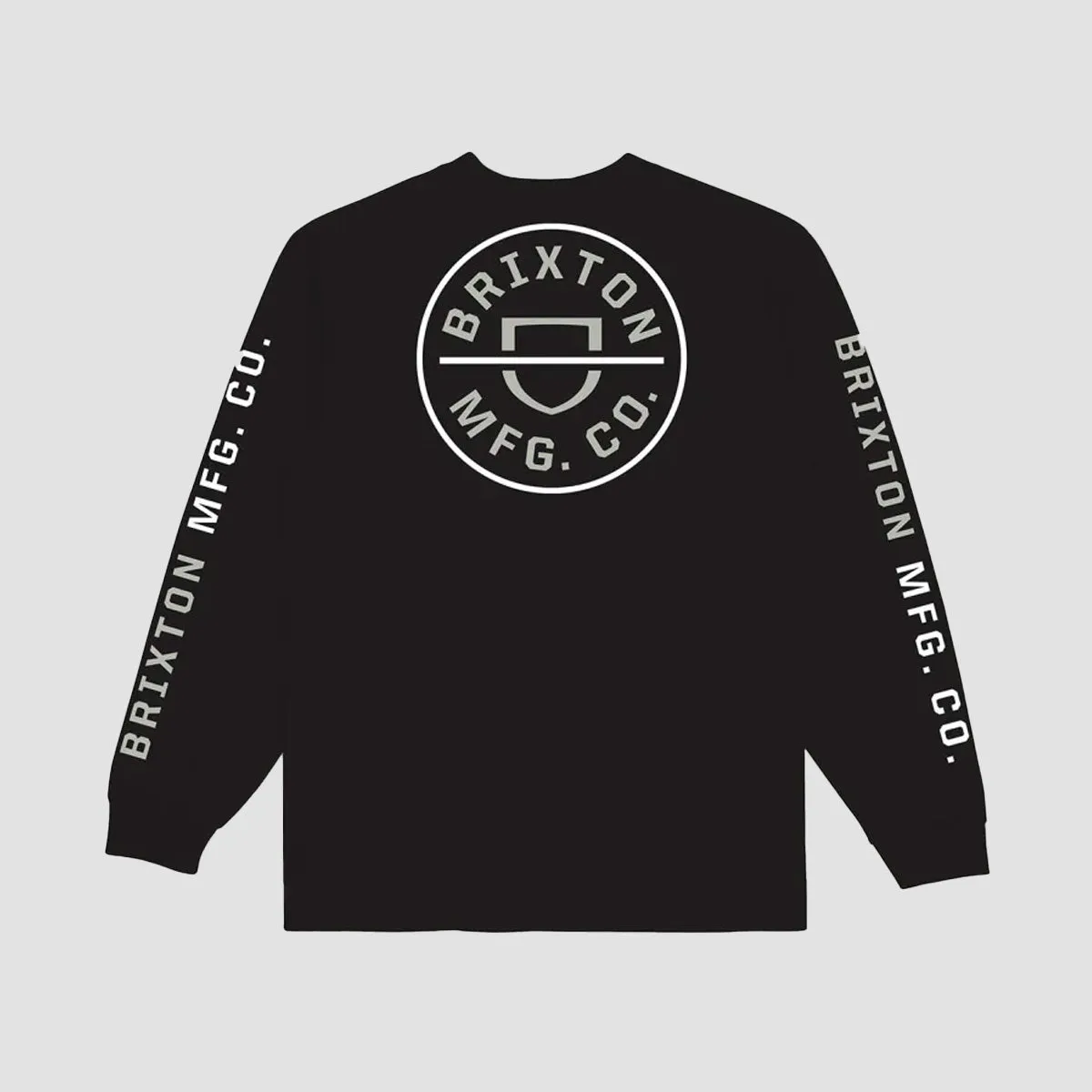 Brixton Crest Longsleeve T-Shirt Black/Mineral Grey/White