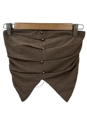 Brown Textured Strapless Top