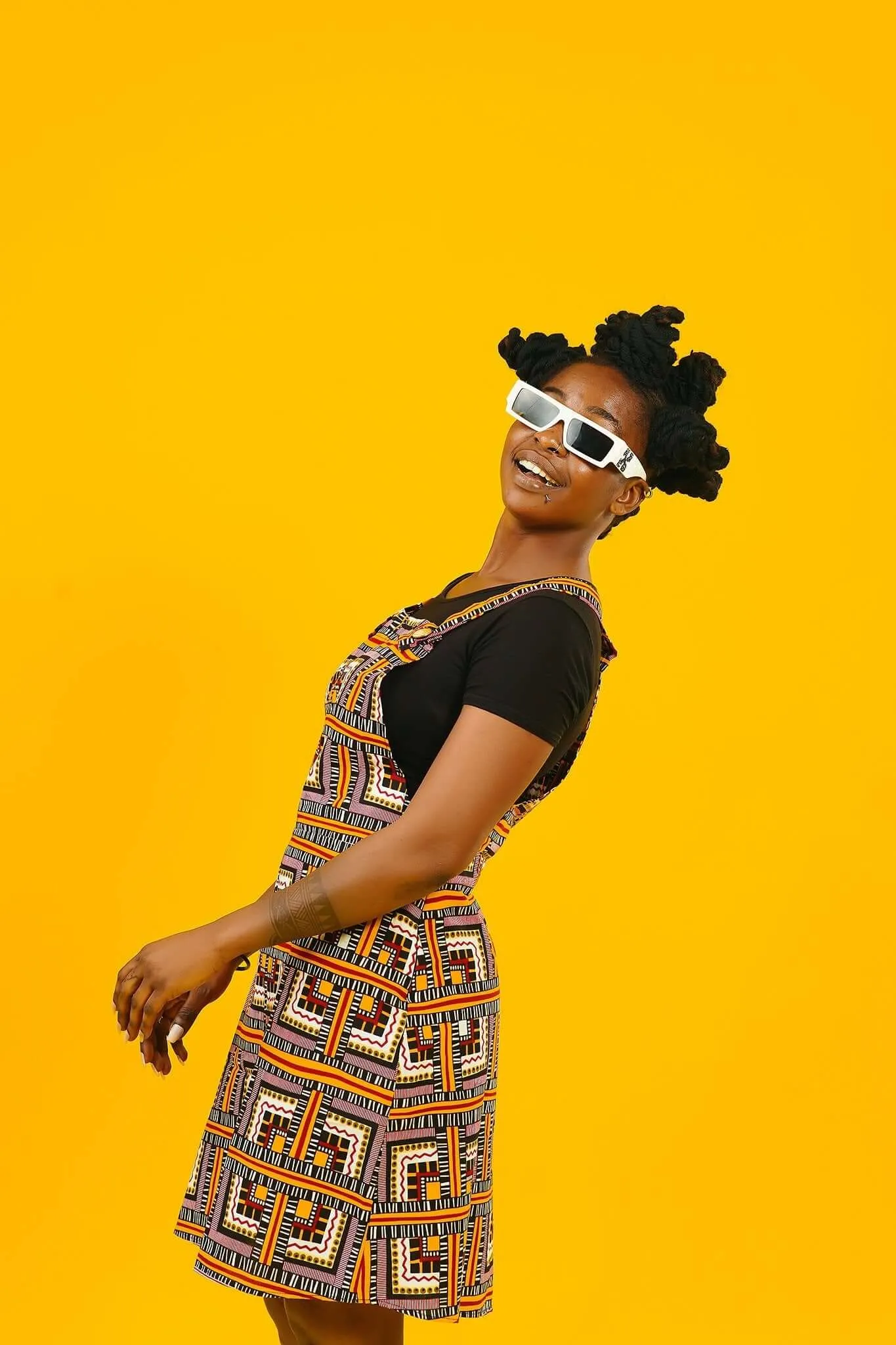 Busua Babe African Print Mini Pinafore Dress