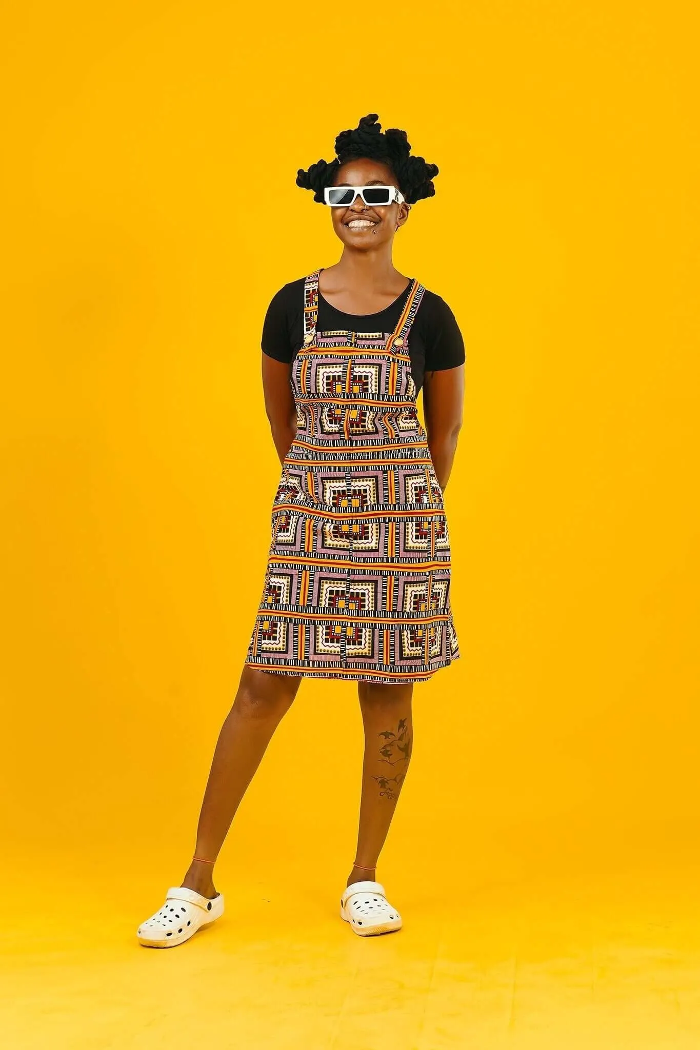 Busua Babe African Print Mini Pinafore Dress