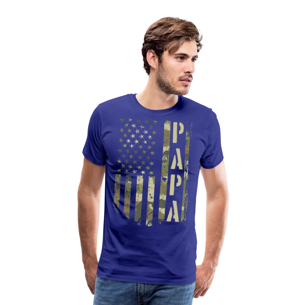 Camo American Flag Papa Men's Premium T-Shirt