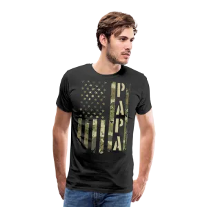 Camo American Flag Papa Men's Premium T-Shirt