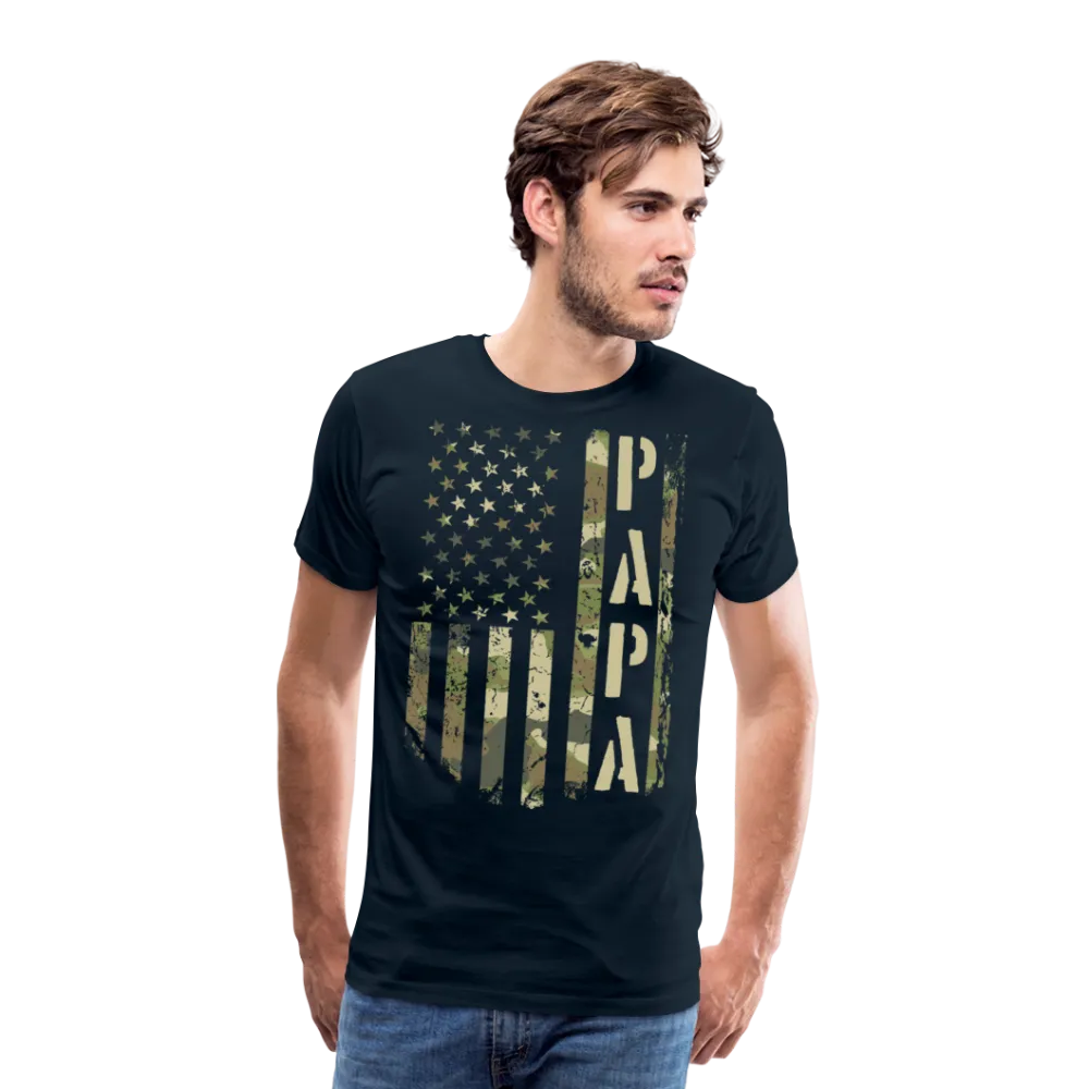 Camo American Flag Papa Men's Premium T-Shirt
