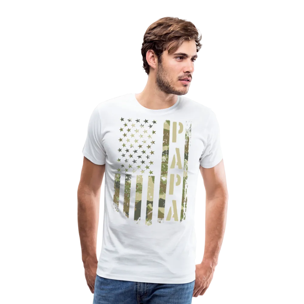 Camo American Flag Papa Men's Premium T-Shirt