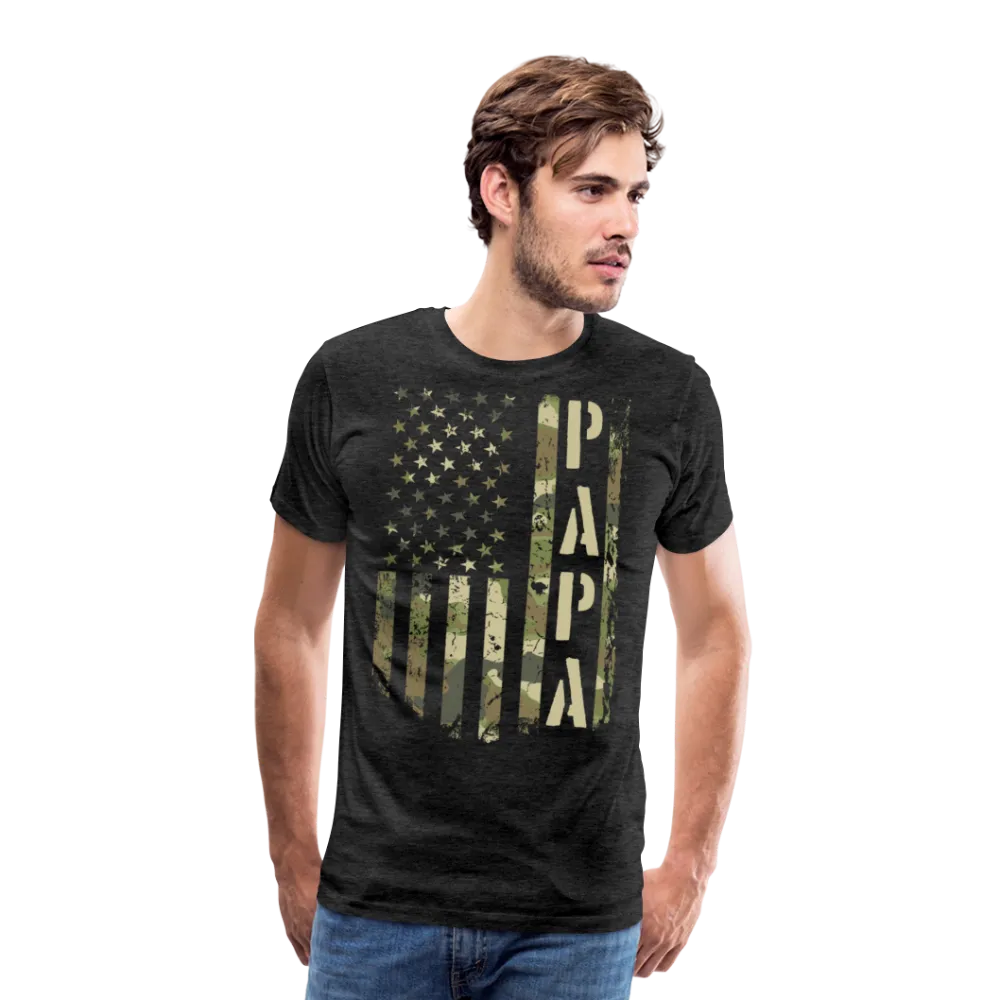 Camo American Flag Papa Men's Premium T-Shirt