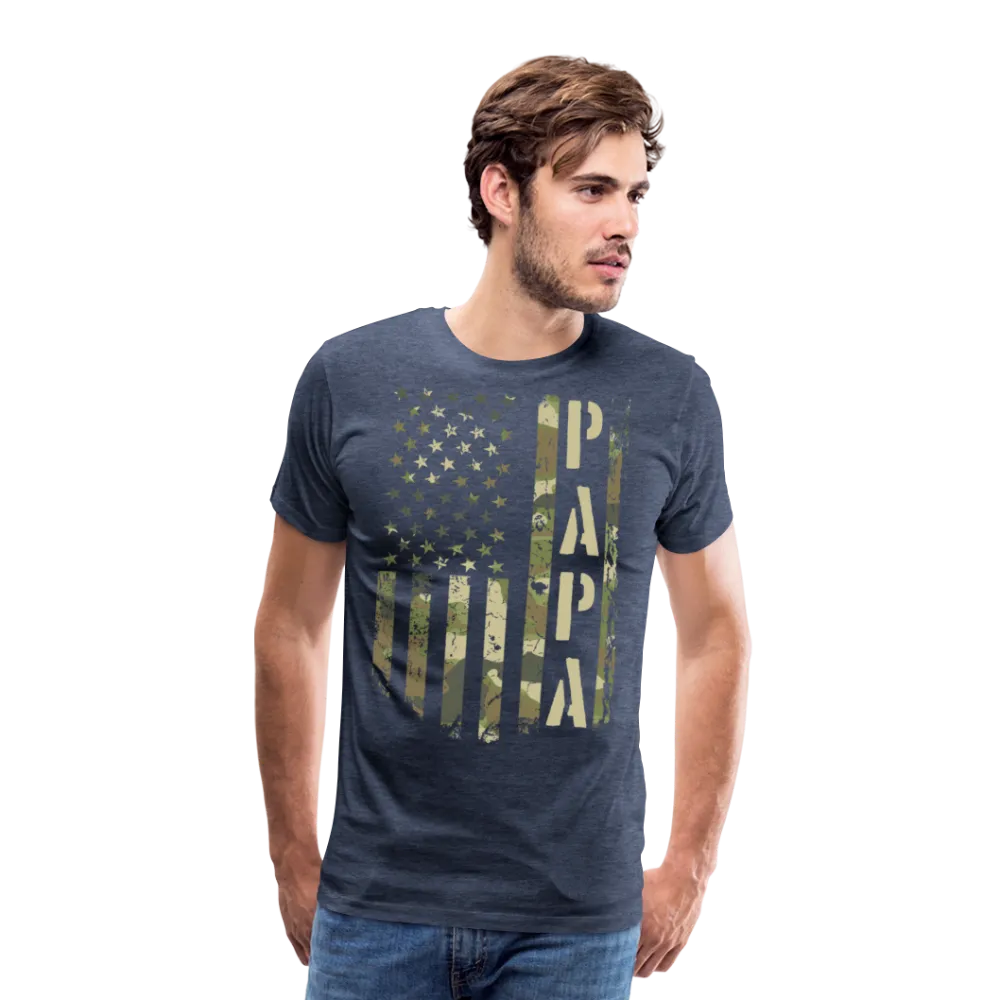 Camo American Flag Papa Men's Premium T-Shirt