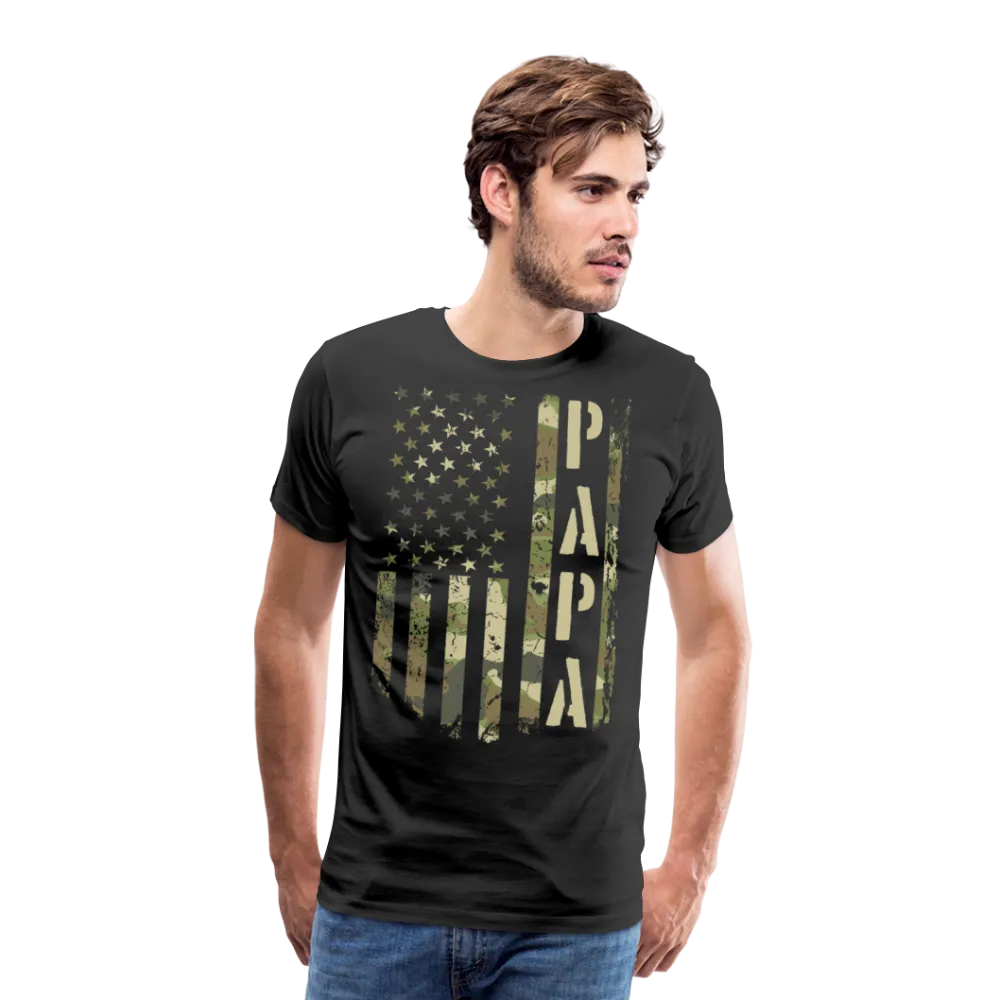 Camo American Flag Papa Men's Premium T-Shirt