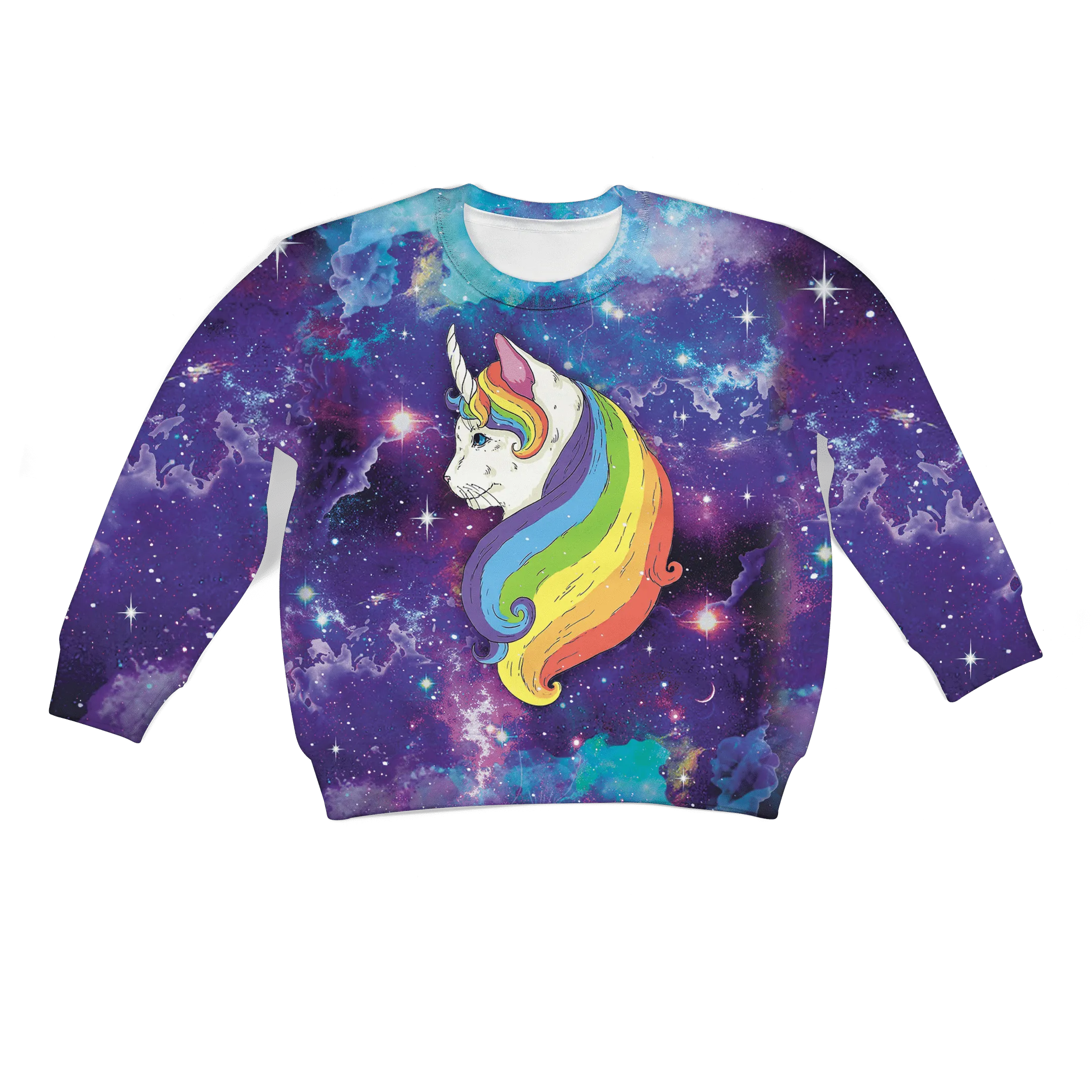 Cat Unicorn In Galaxy Custom Cosplay Kid Hoodie