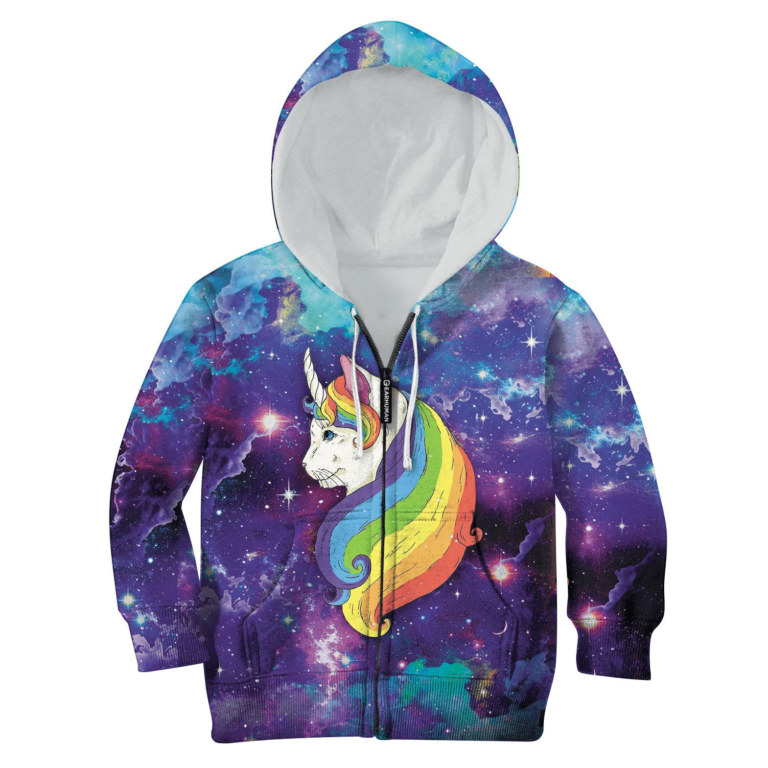 Cat Unicorn In Galaxy Custom Cosplay Kid Hoodie