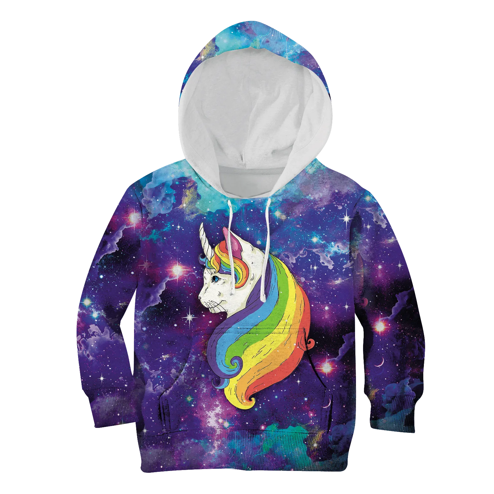 Cat Unicorn In Galaxy Custom Cosplay Kid Hoodie