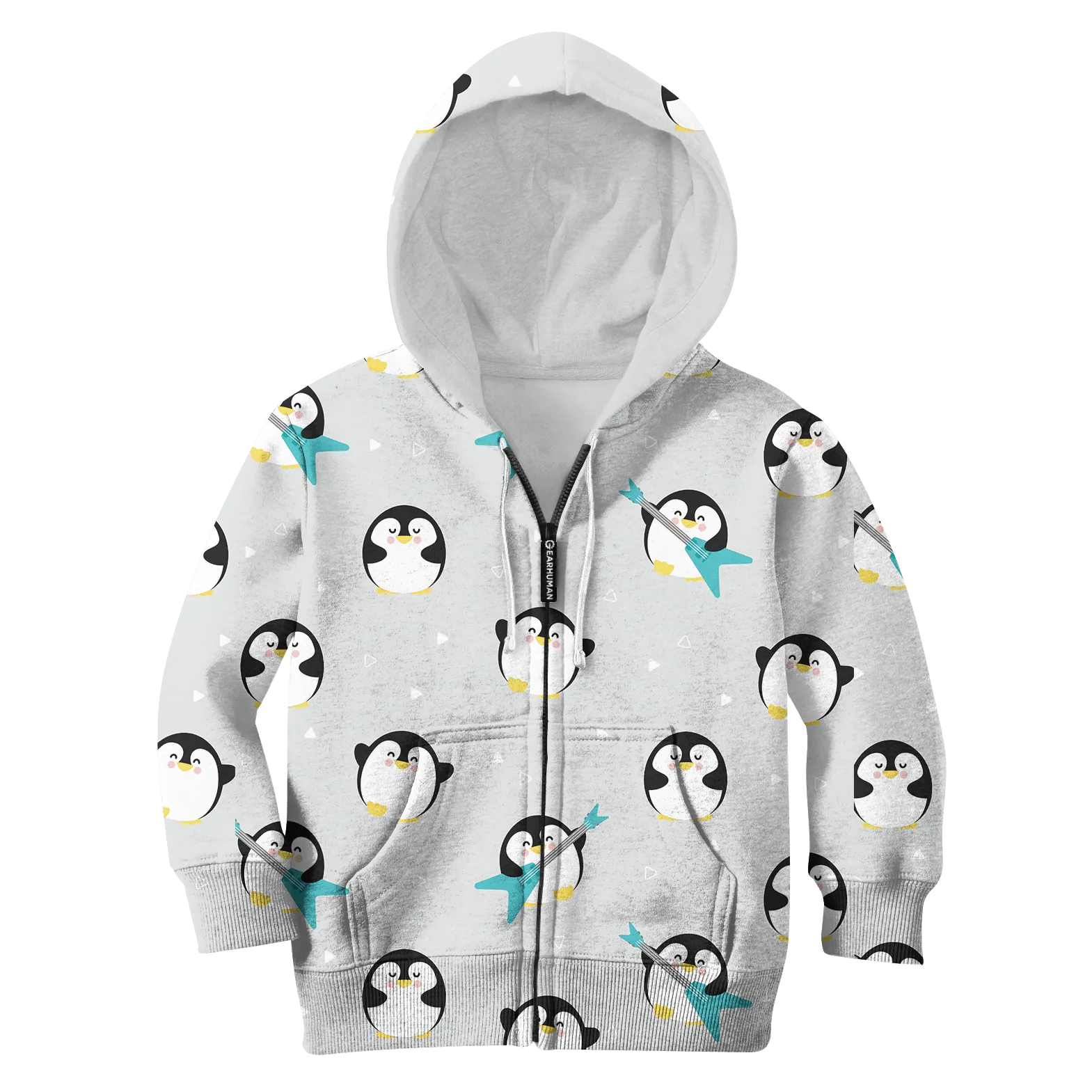 Chubby Penguin Playing Music Custom Cosplay Kid Hoodie