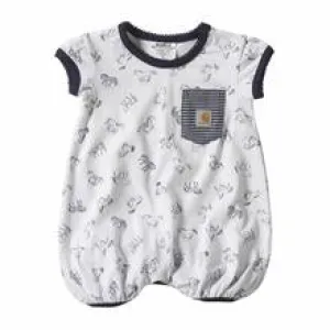CLCM9691-24 M-Wht/Nvy Romper Carhartt  Pony Print