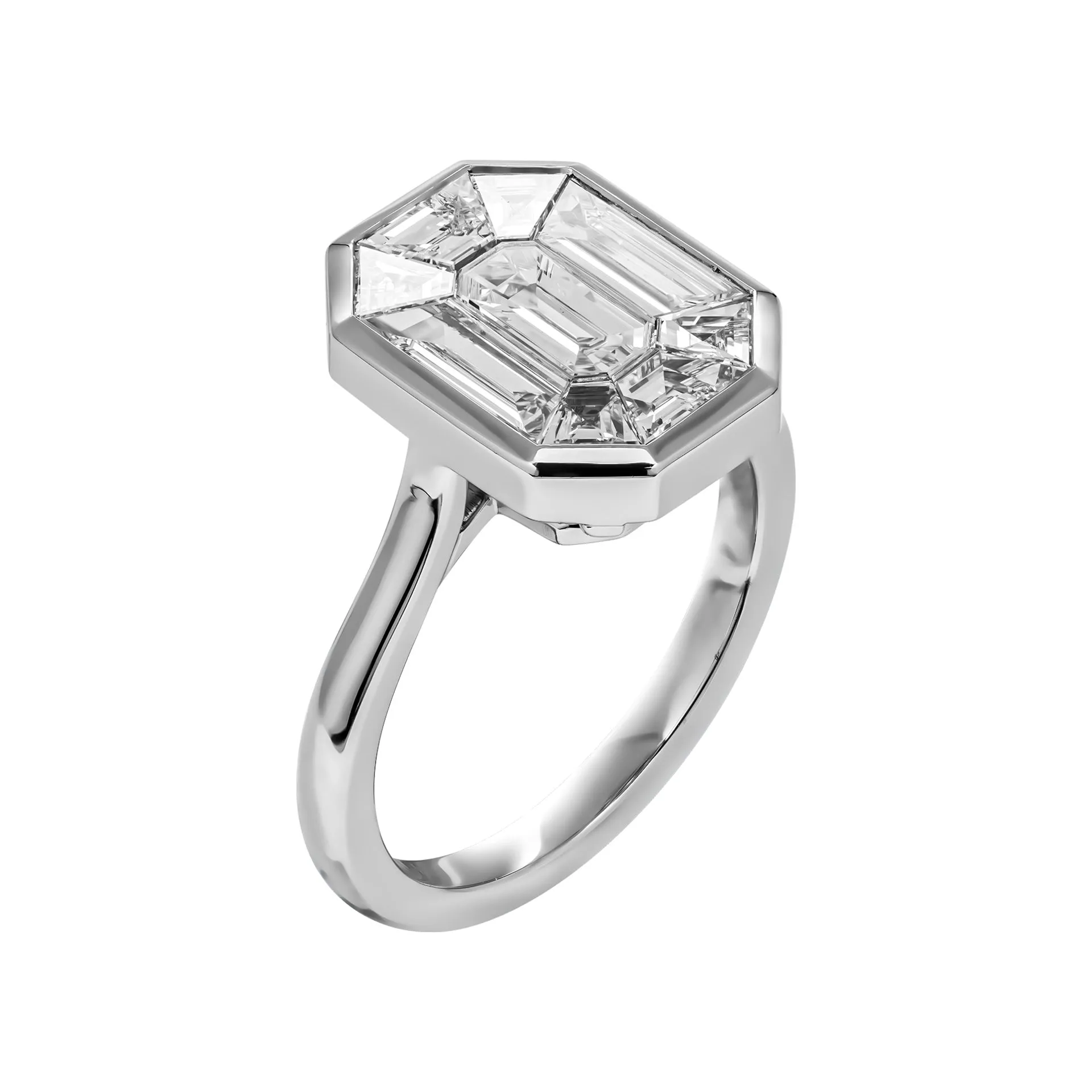 Cocktail Ring with Pie Cut Emerald Diamond 1.81ct
