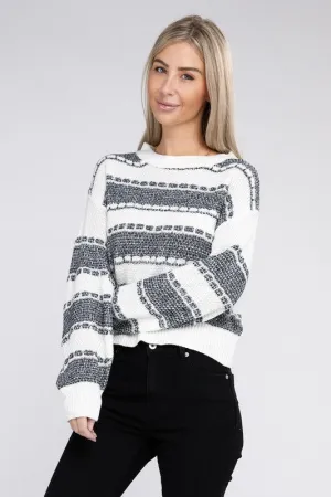 Color Block Drop Shoulder Sweater