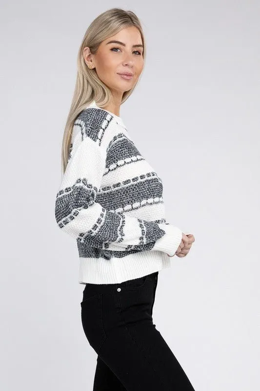 Color Block Drop Shoulder Sweater