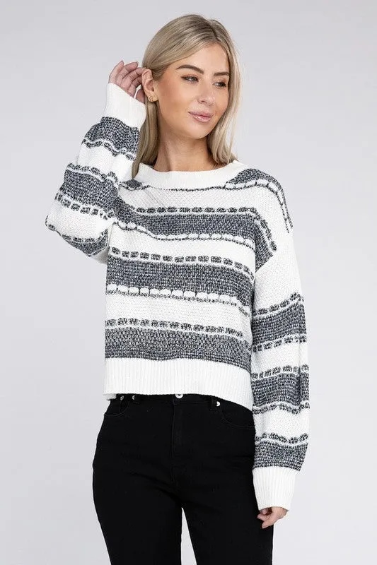 Color Block Drop Shoulder Sweater
