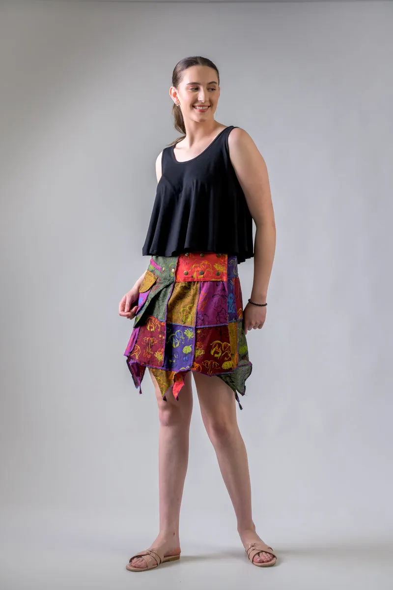 Colorful Mushroom Patches Skirt