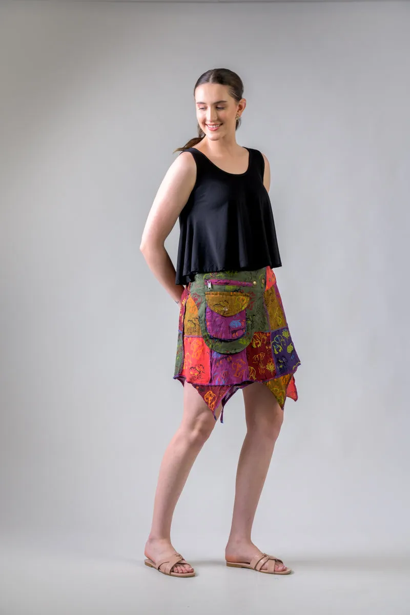 Colorful Mushroom Patches Skirt