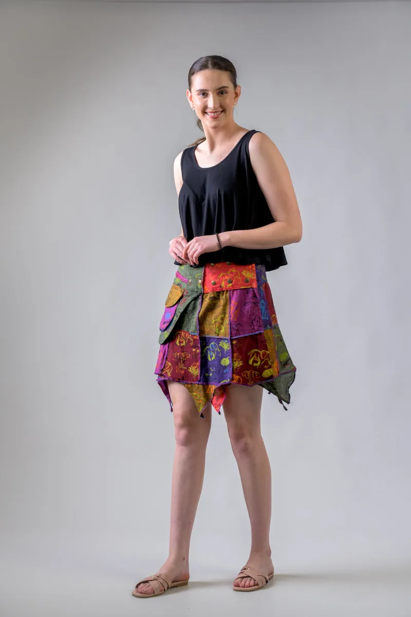 Colorful Mushroom Patches Skirt