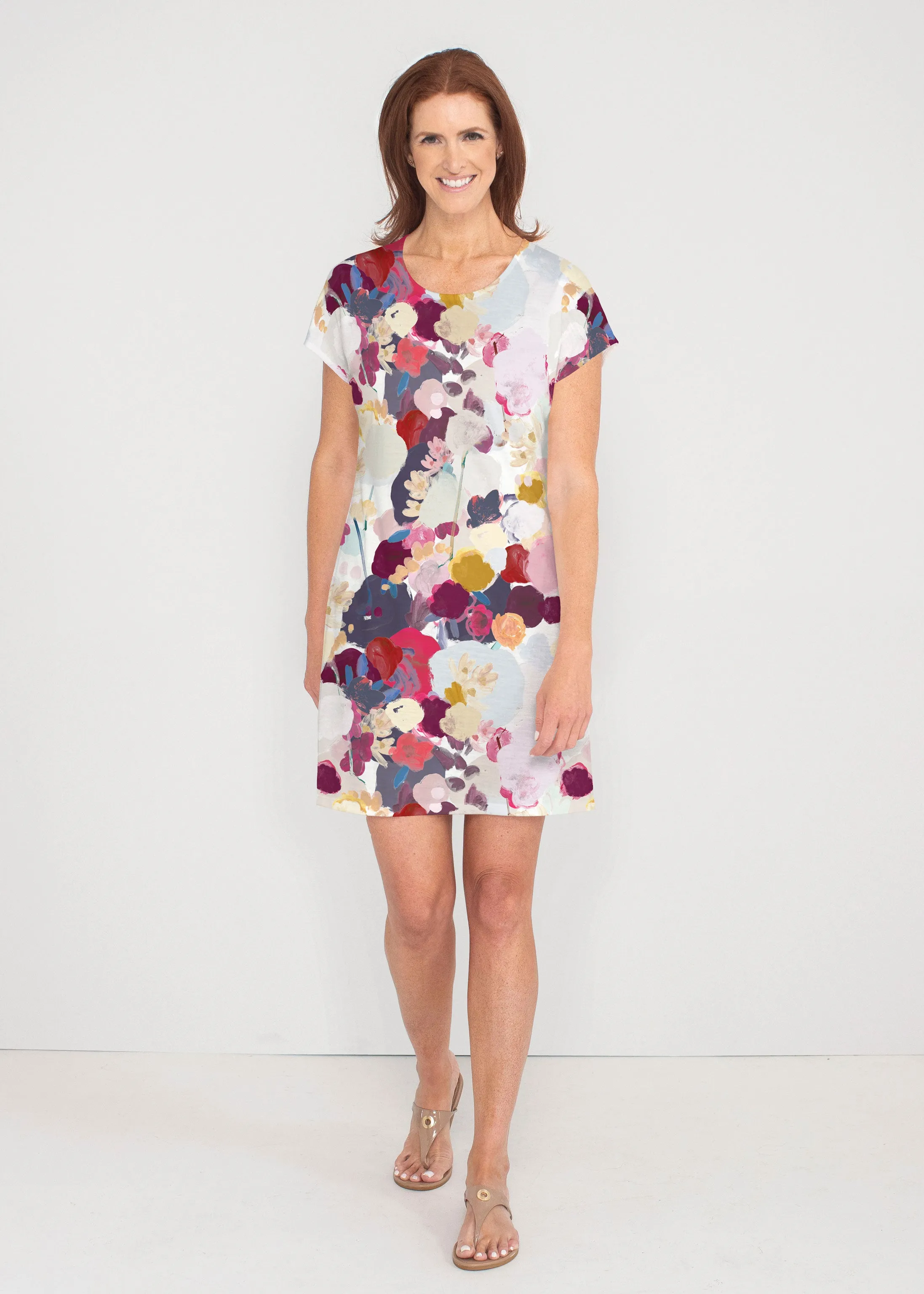 Colorful Poms (8063) ~ Lucy Tee Dress
