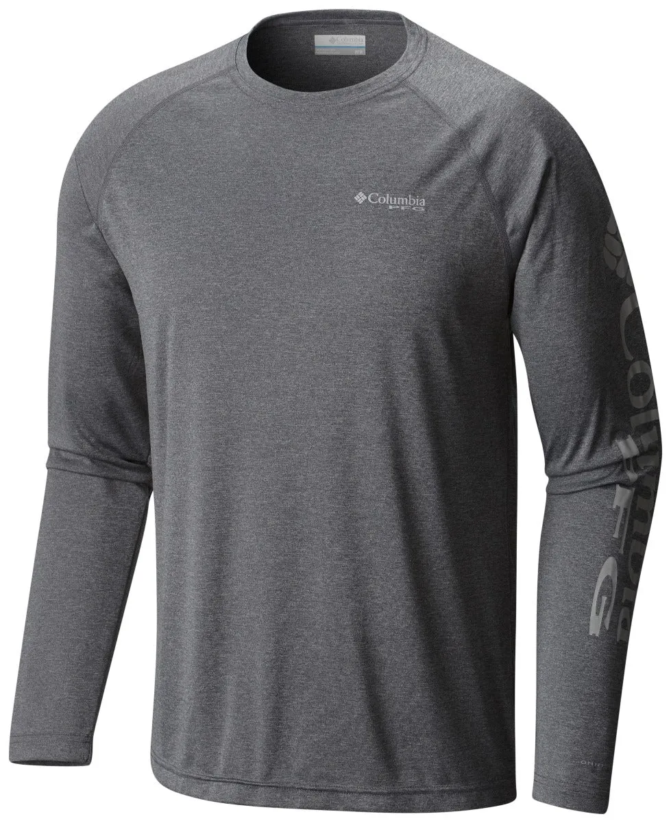 Columbia PFG Terminal Tackle Heather Long Sleeve Mens Shirt Charcoal