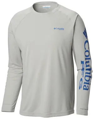 Columbia PFG Terminal Tackle Heather Long Sleeve Mens Shirt Cool Grey