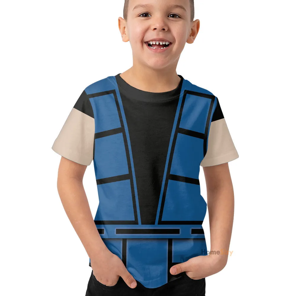 Cosplay Sub-Zero Mortal Kombat Custom Kid Tshirt QT210626Hf