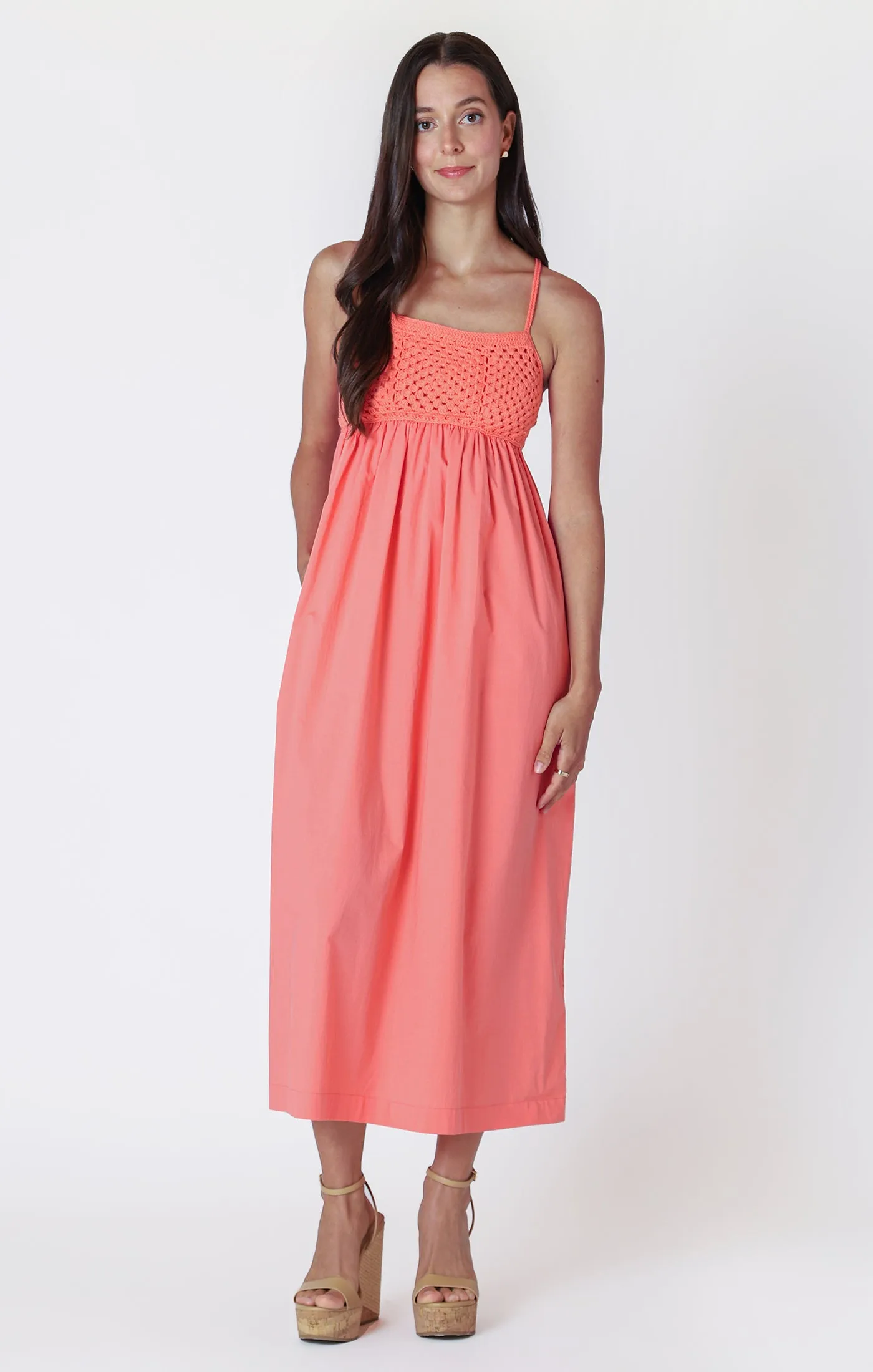 Crochet Trim Maxi Dress