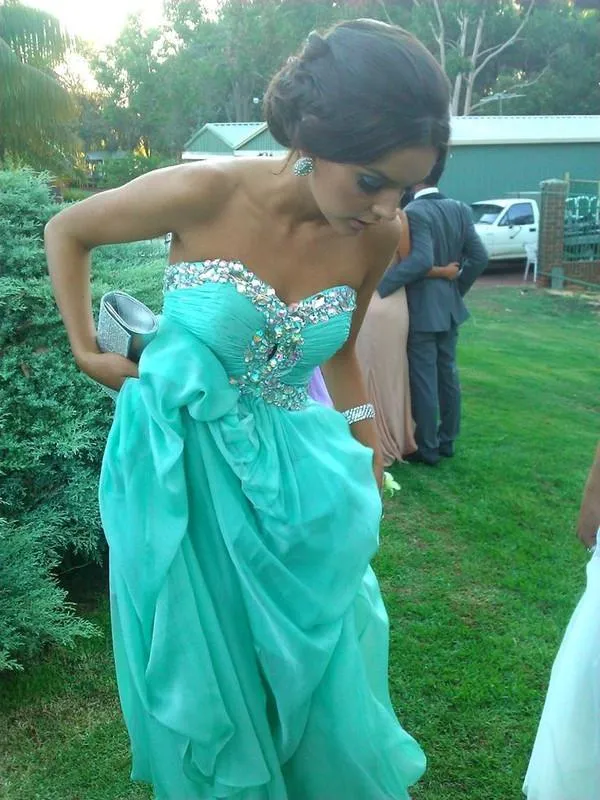 Custom Made A Line Sweetheart Neck Floor Length Strapless Green Long Prom Dress, Formal Dress, Evening Dress, Bridesmaid Dress