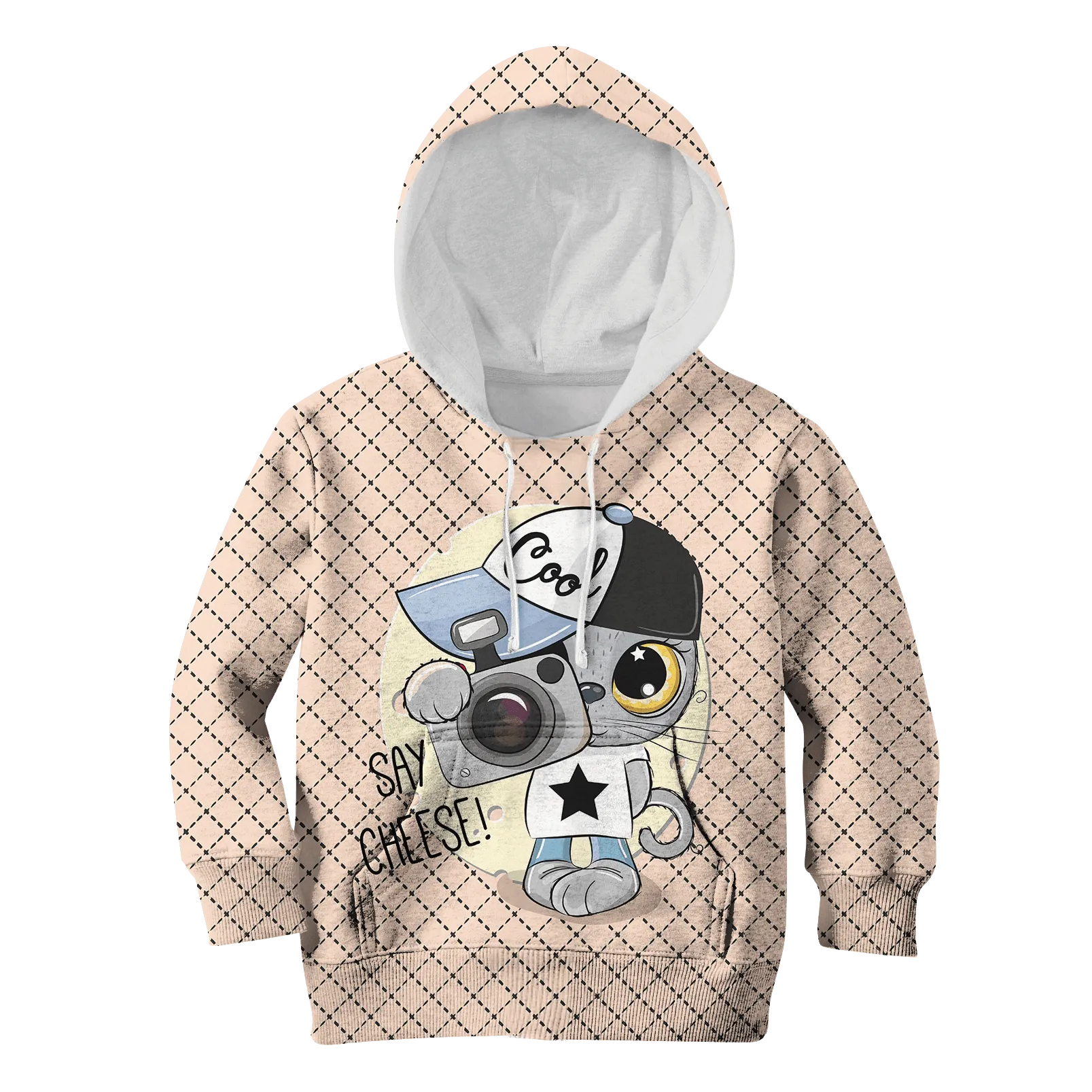 CUTE CAT IS TAKING PHOTOS Kid Hoodies Apparel