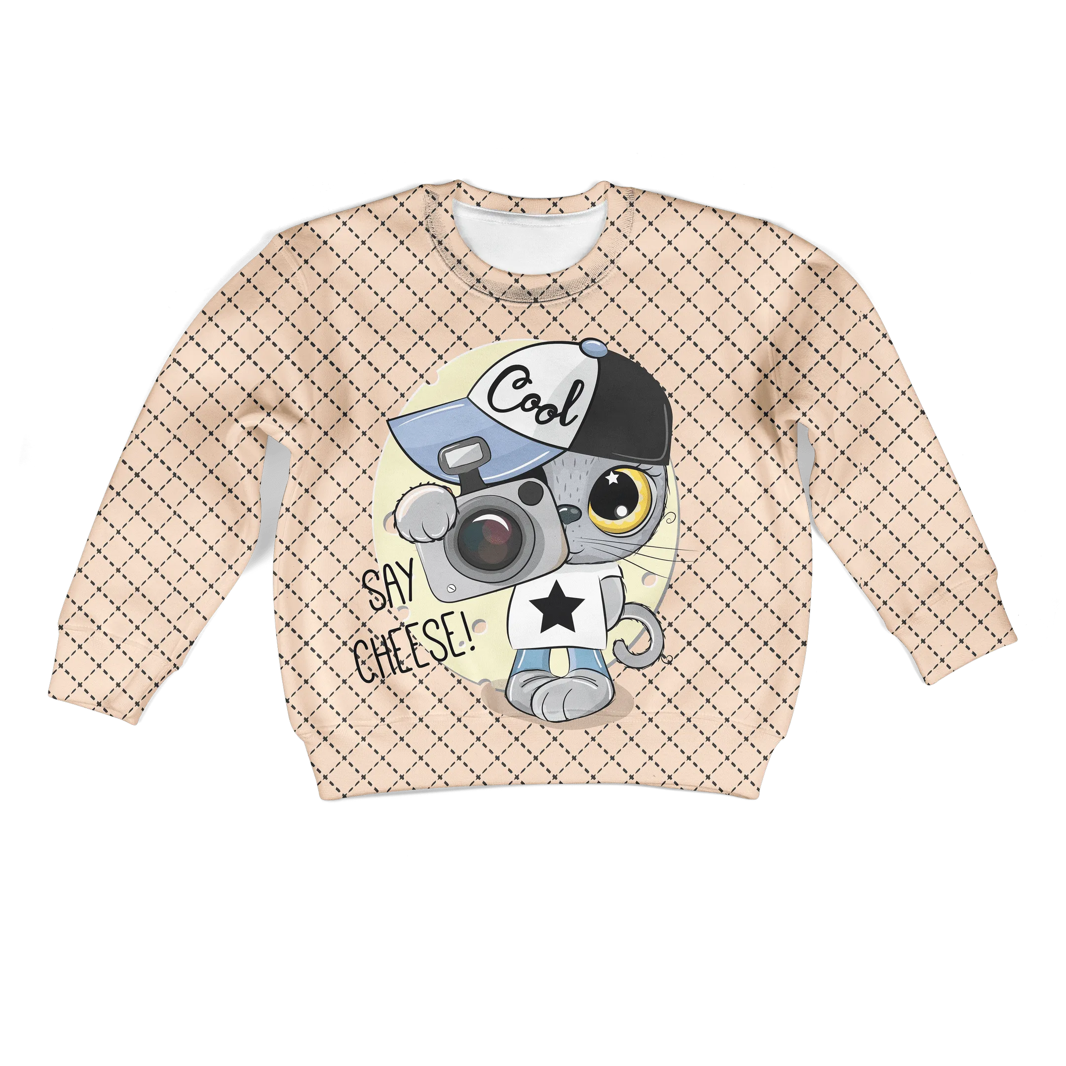 CUTE CAT IS TAKING PHOTOS Kid Hoodies Apparel