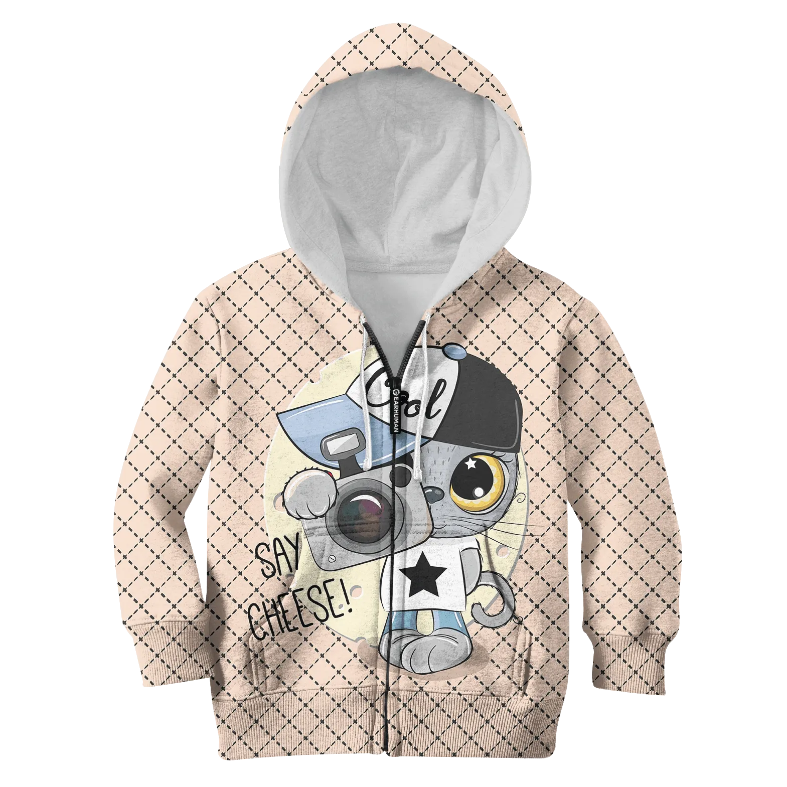 CUTE CAT IS TAKING PHOTOS Kid Hoodies Apparel