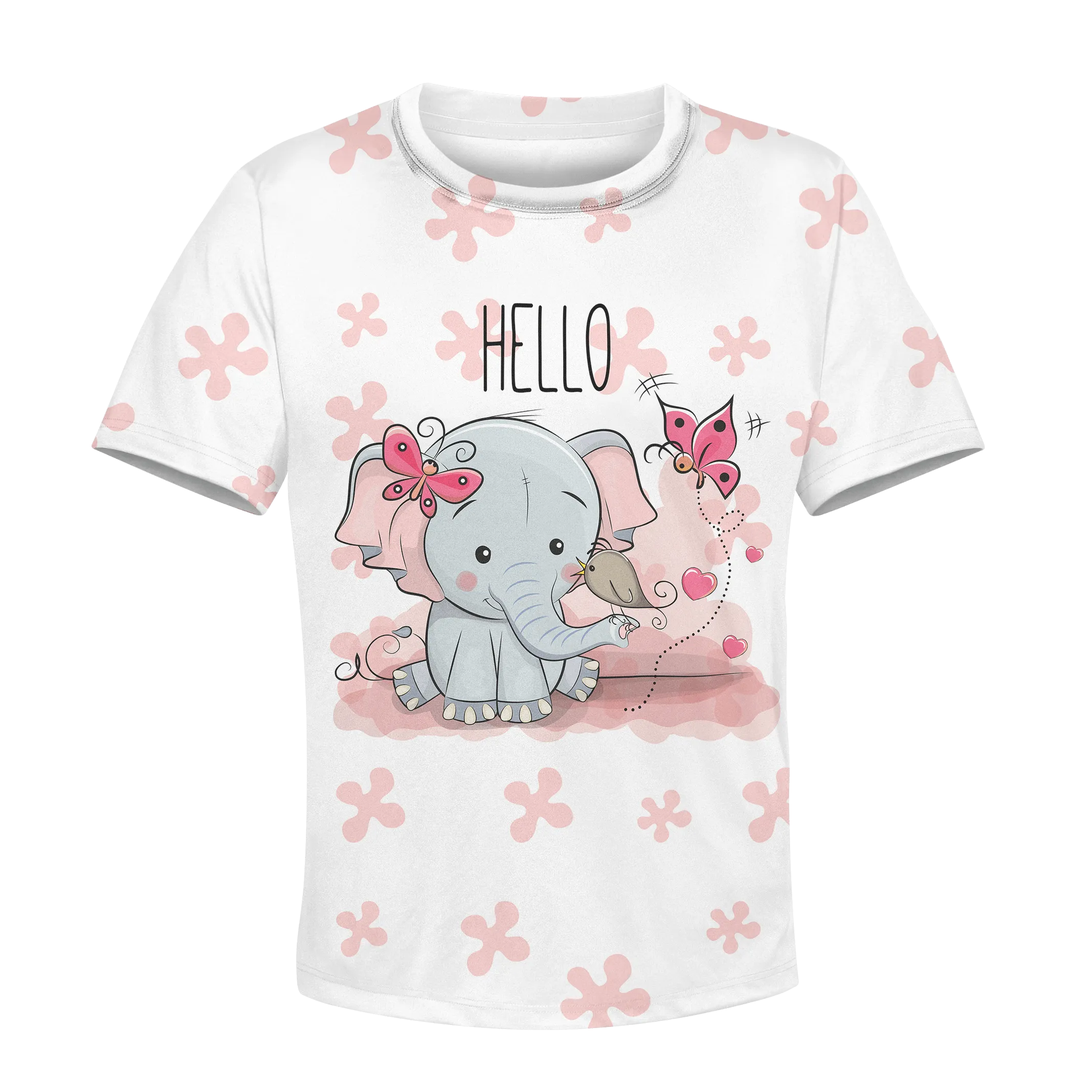 CUTE ELEPHANT WITH FLOWERS Kid Custom Cosplay Hoodies Apparel