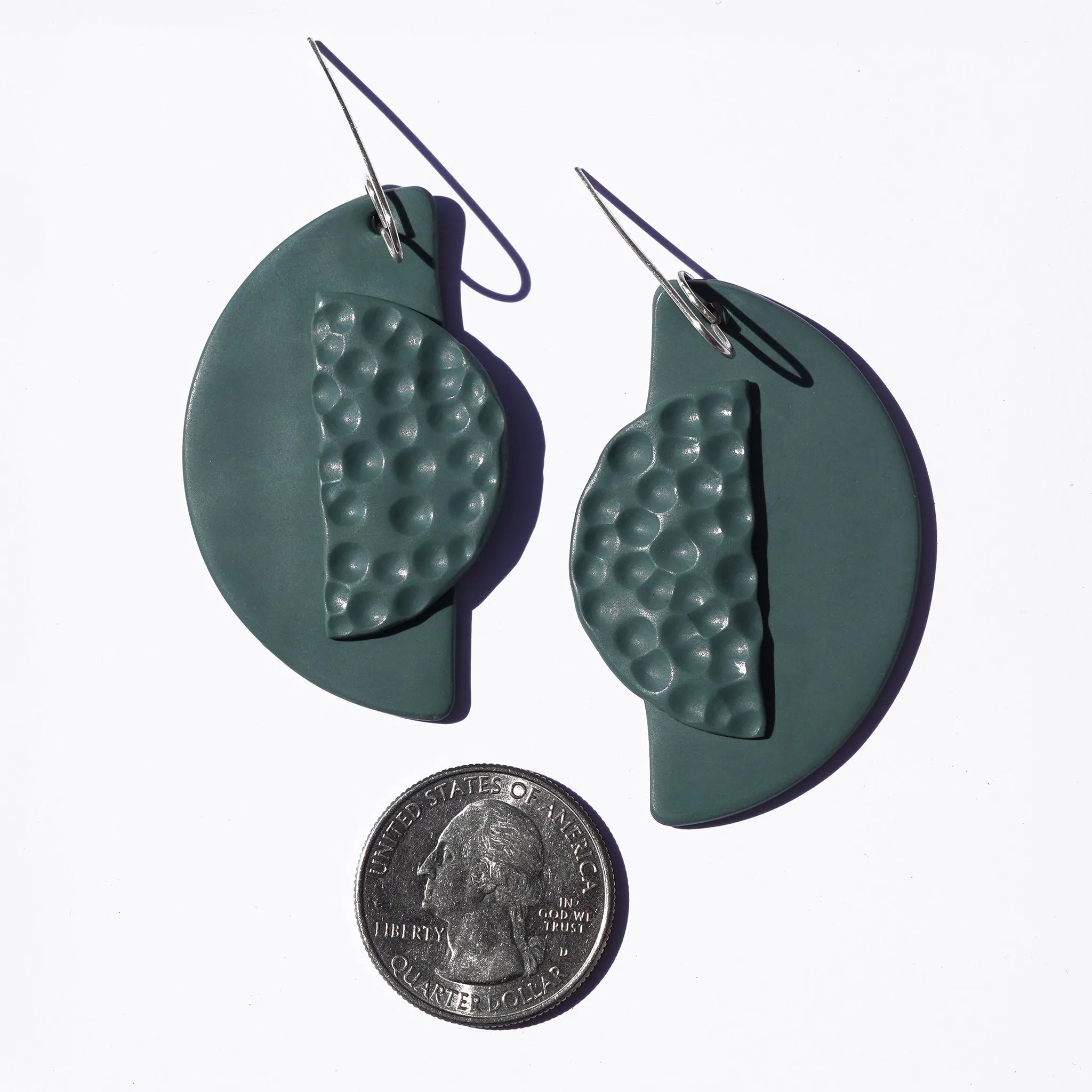 Dark Seafoam Textured Earrings
