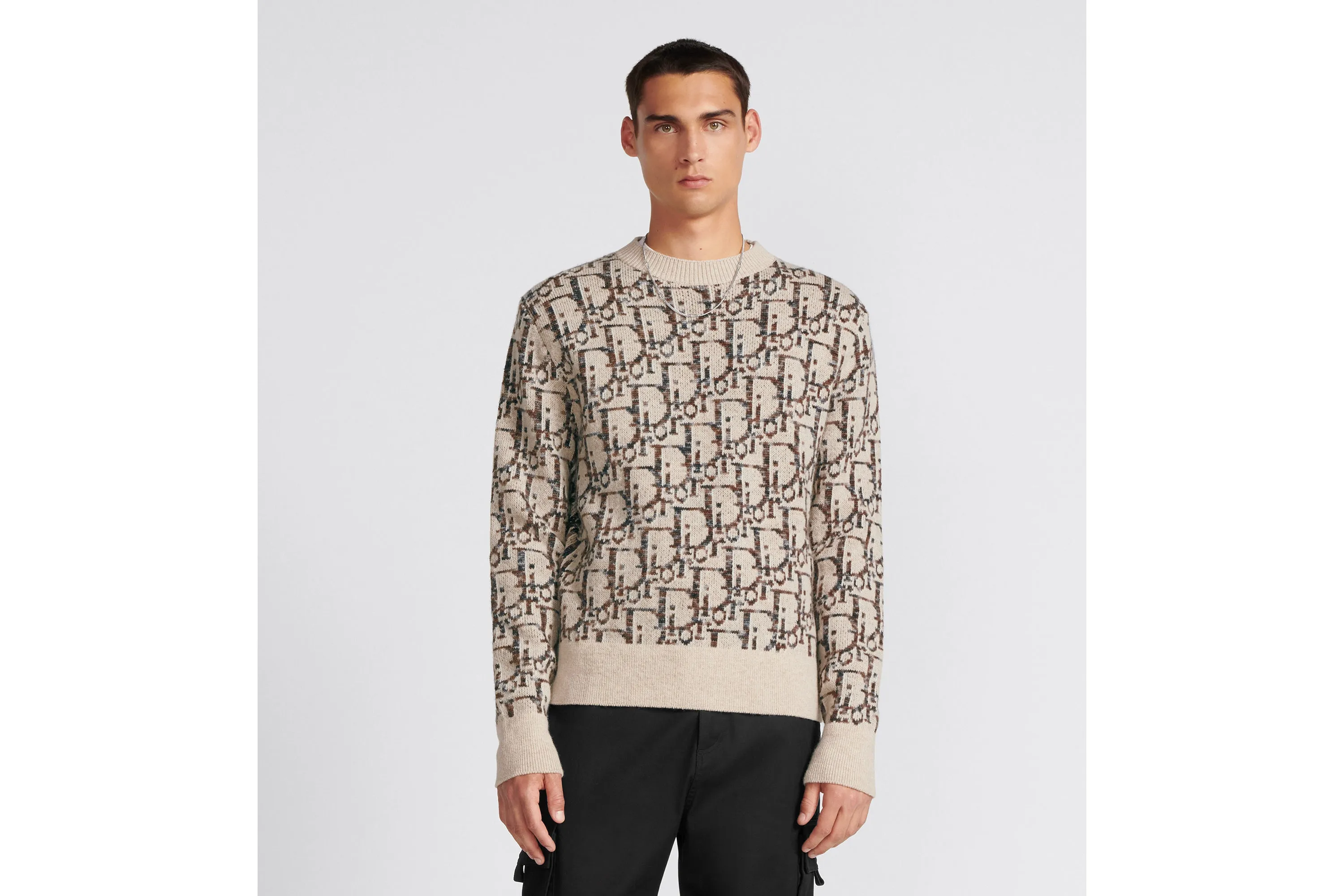 Dior Oblique Sweater • Beige and Brown Wool Jacquard