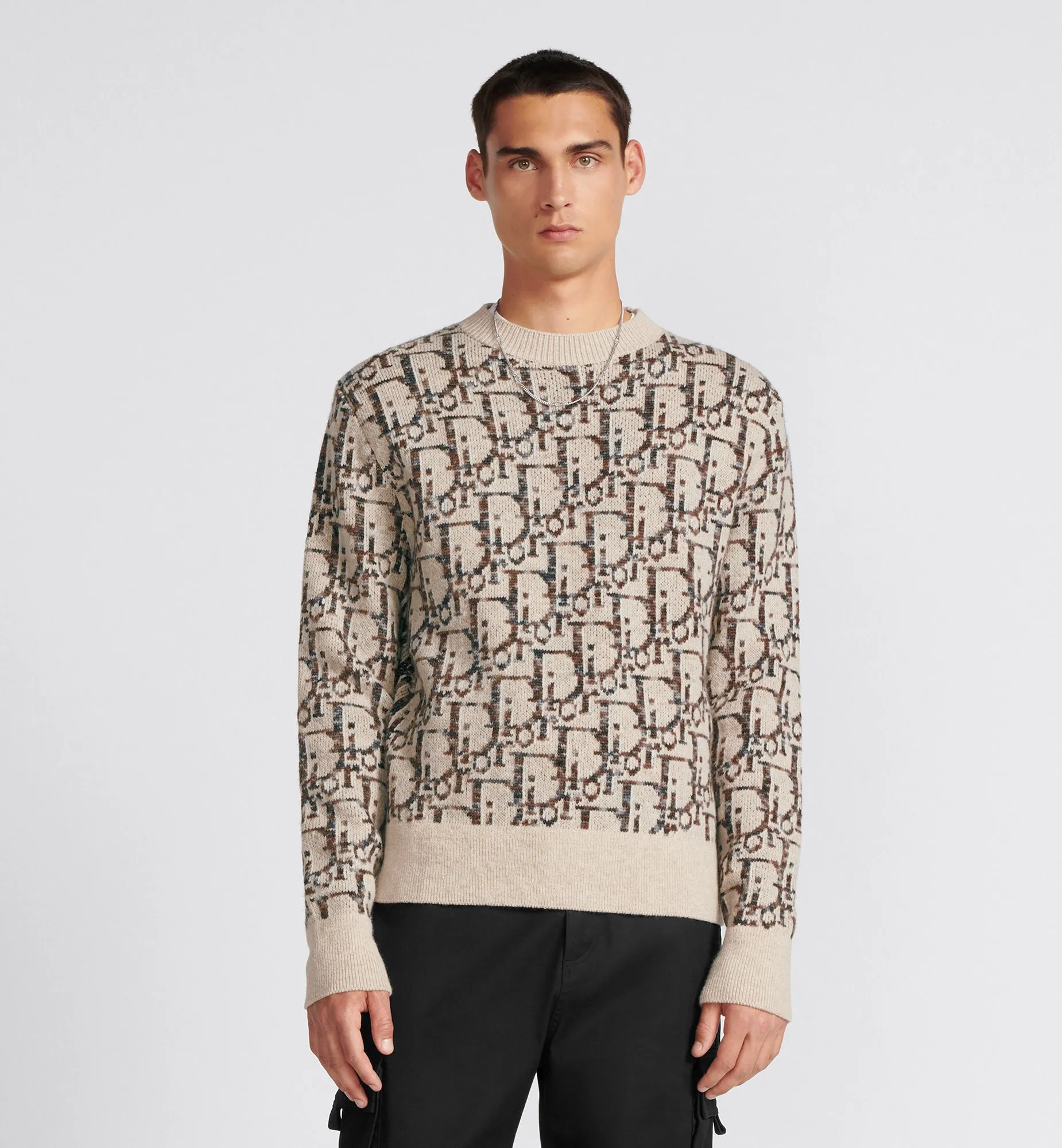 Dior Oblique Sweater • Beige and Brown Wool Jacquard