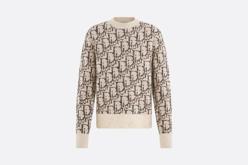 Dior Oblique Sweater • Beige and Brown Wool Jacquard