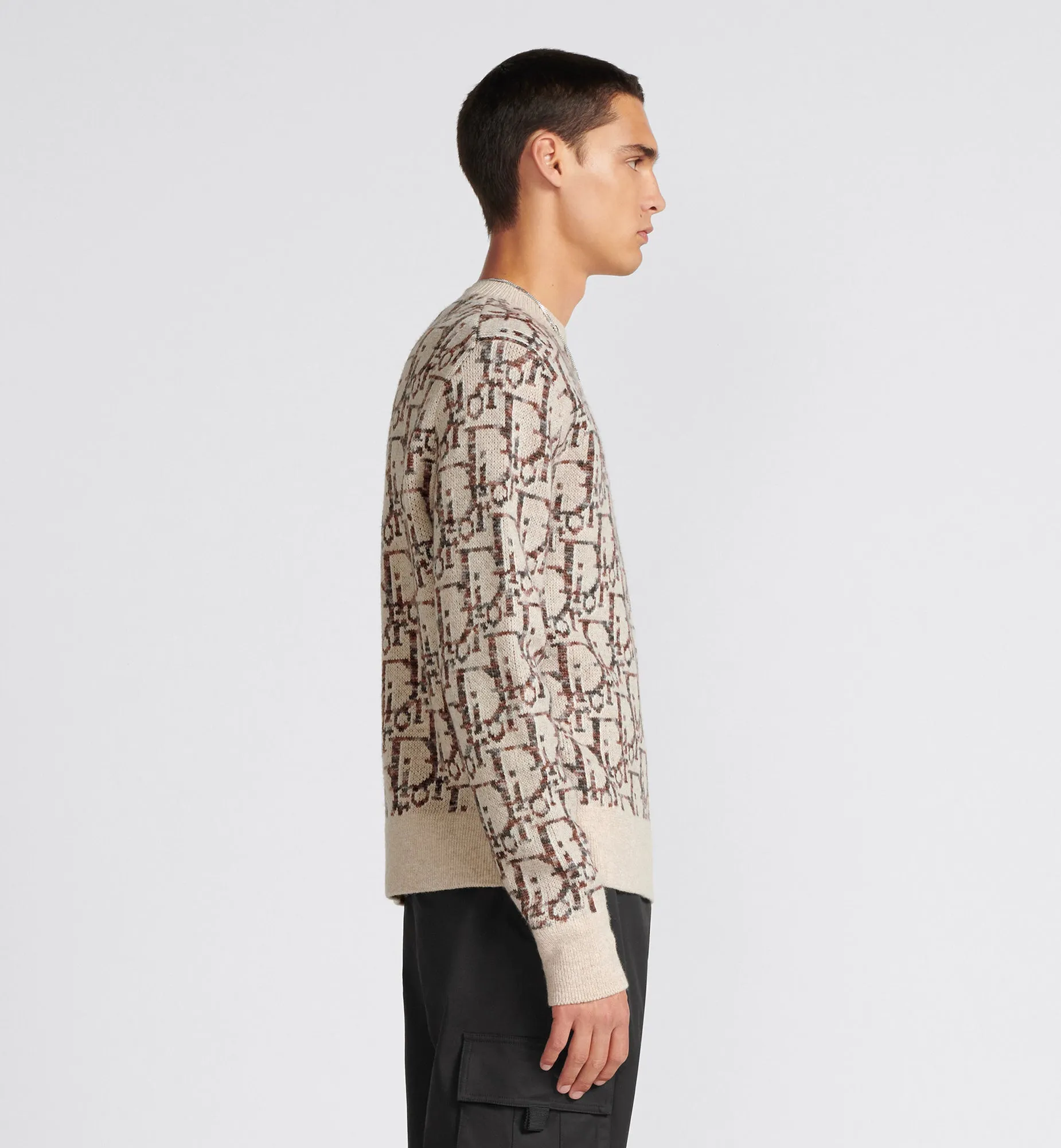 Dior Oblique Sweater • Beige and Brown Wool Jacquard