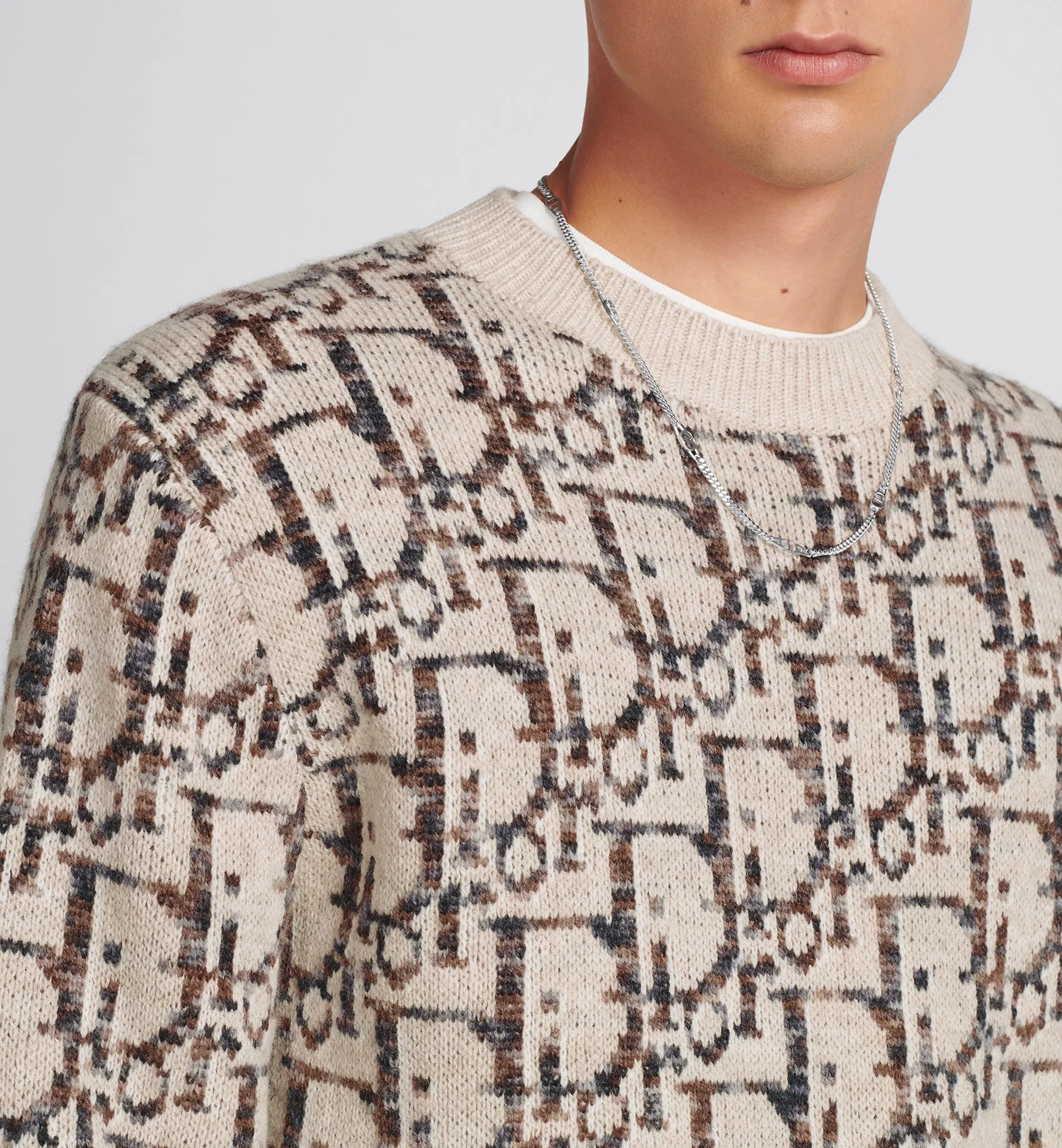 Dior Oblique Sweater • Beige and Brown Wool Jacquard