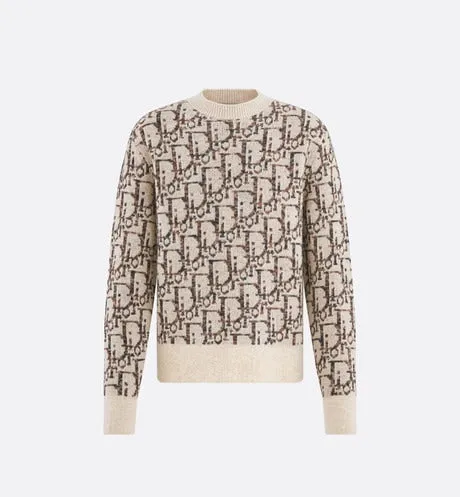 Dior Oblique Sweater • Beige and Brown Wool Jacquard