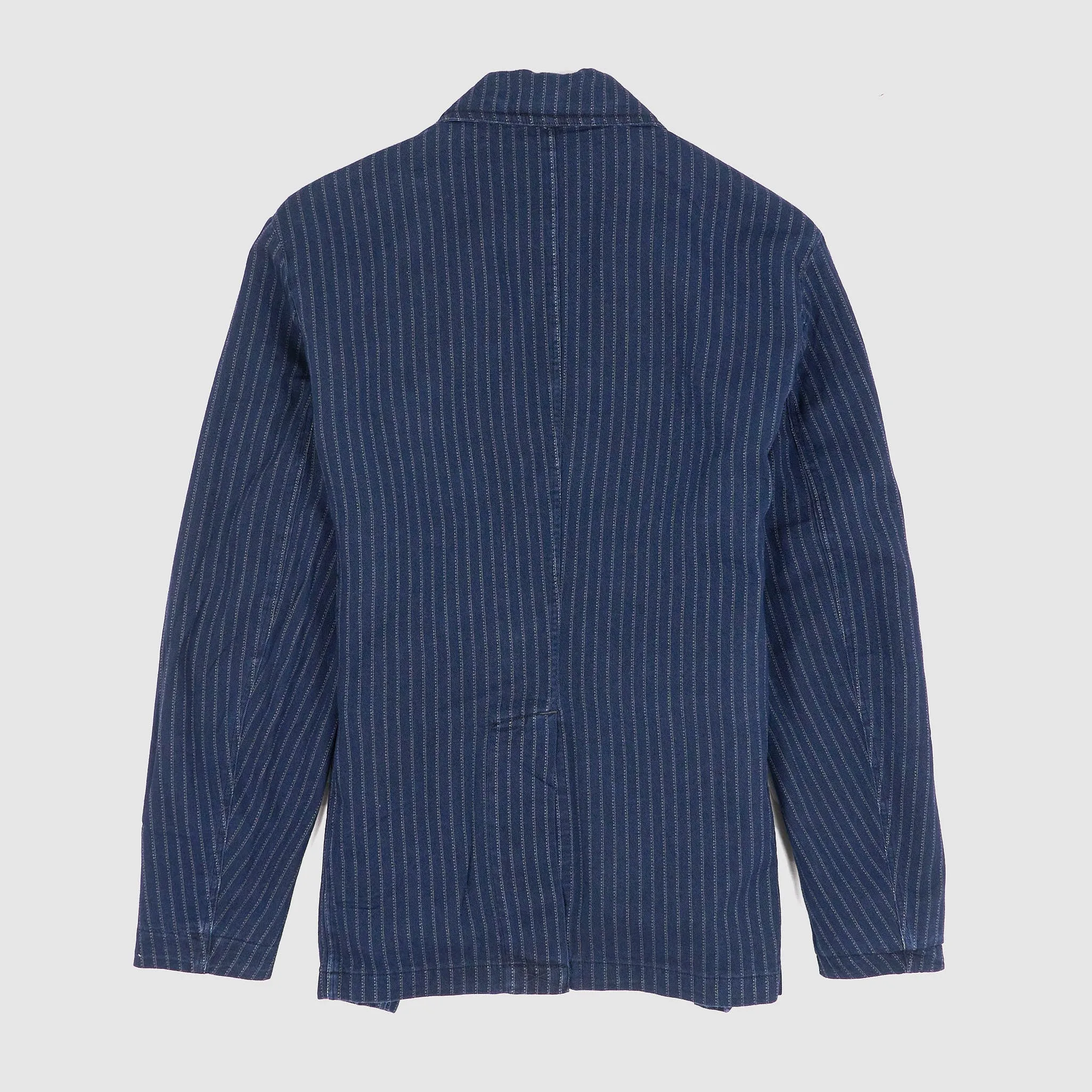 Double RL Indigo Striped Halflined  Blazer