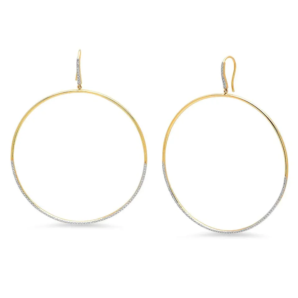 Drop Hoops with Diamonds