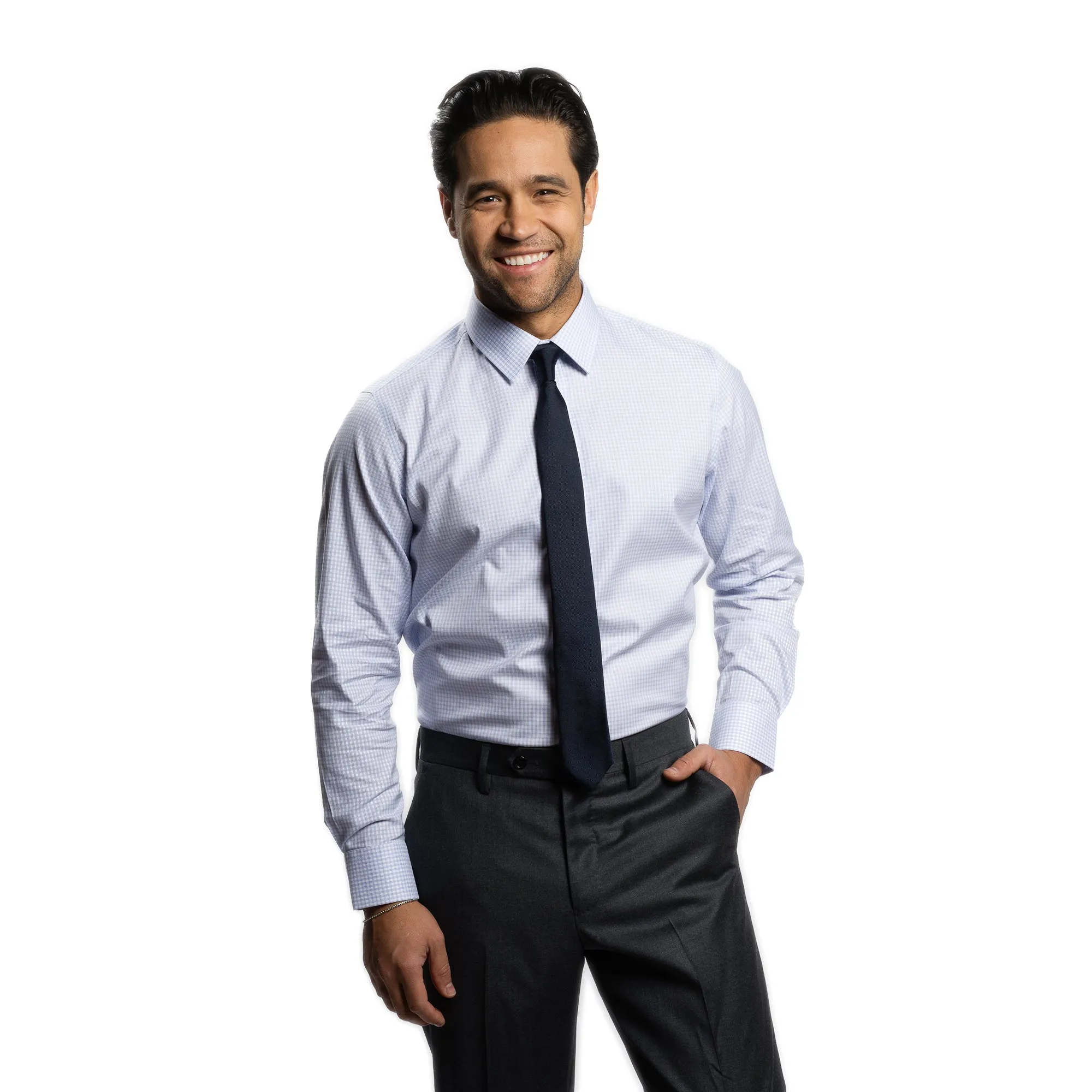 Easy Care Dress Shirt Standard Fit - Blue Check