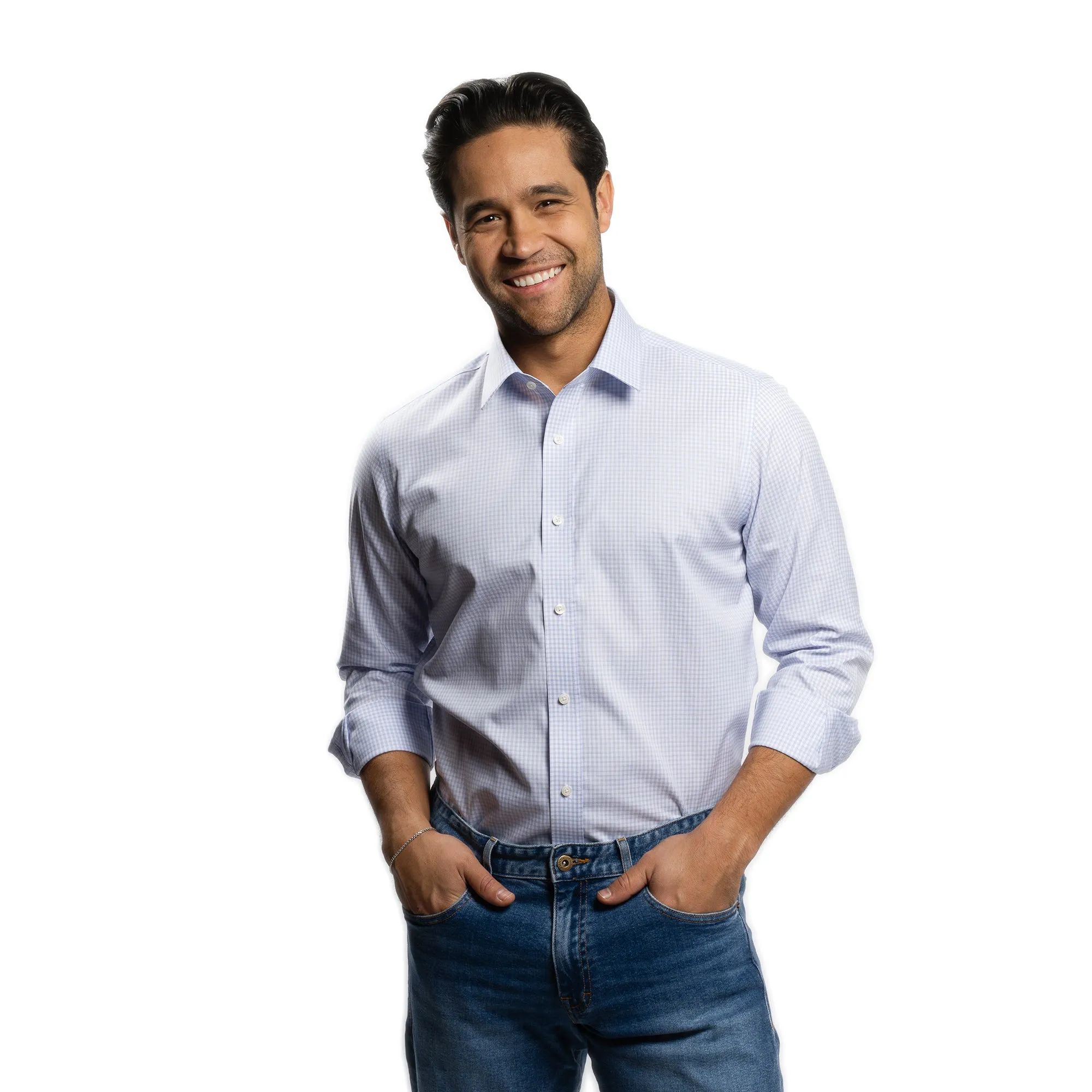 Easy Care Dress Shirt Standard Fit - Blue Check