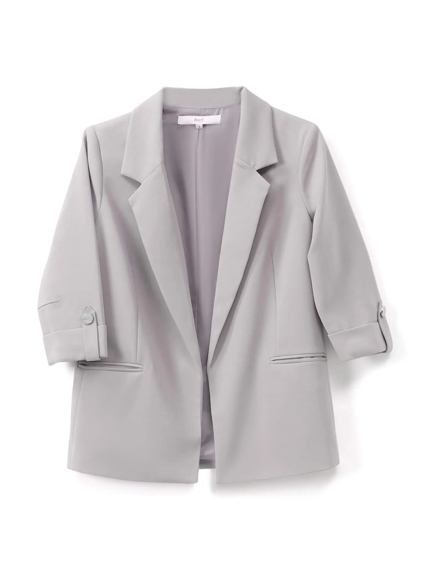 Ecuador Rolled-Up Sleeves Blazer - Light Grey