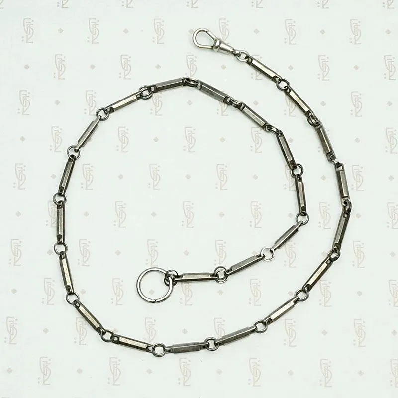 Edgy Chain with Faceted Gunmetal Links