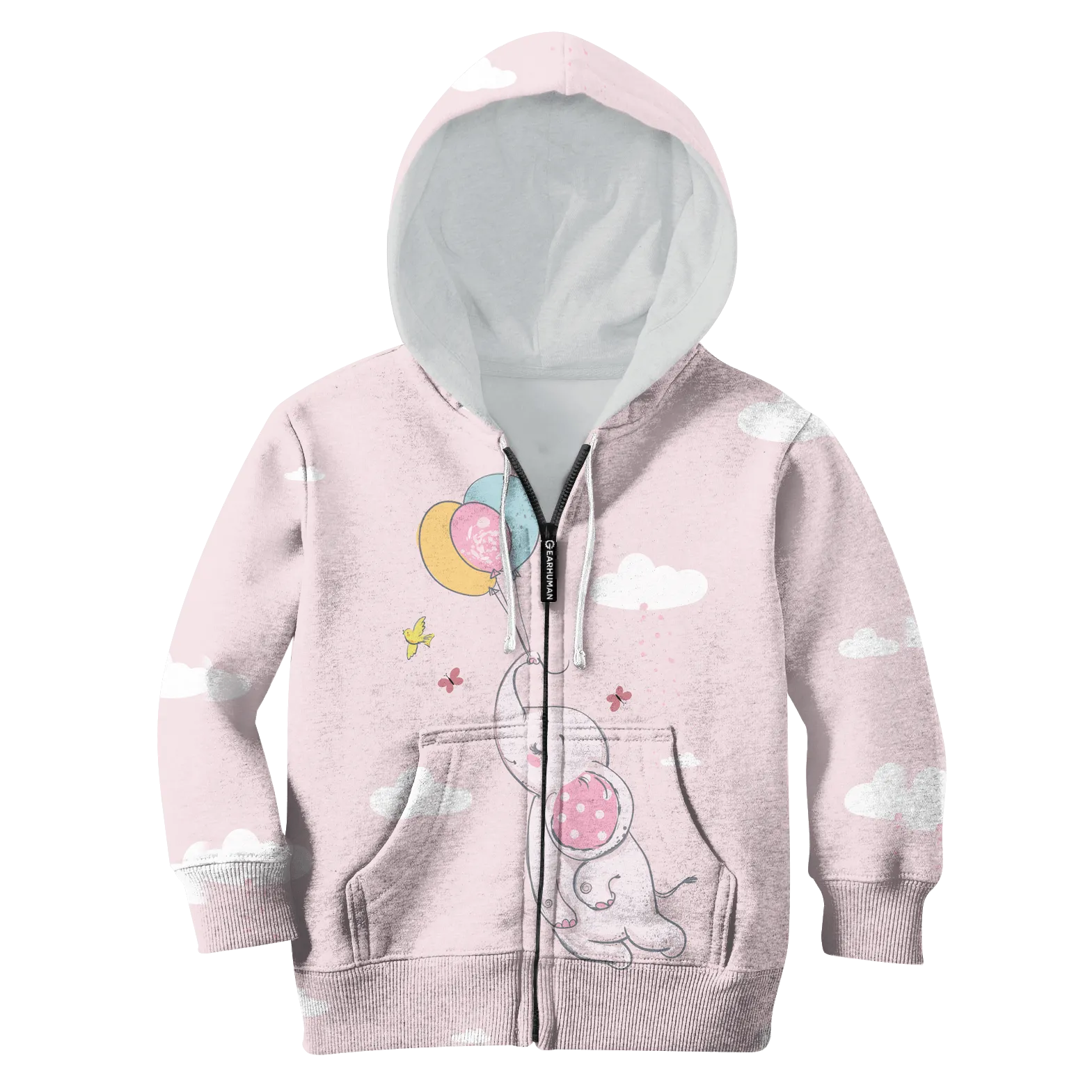 Elephant And Balloons Custom Cosplay Kid Hoodie