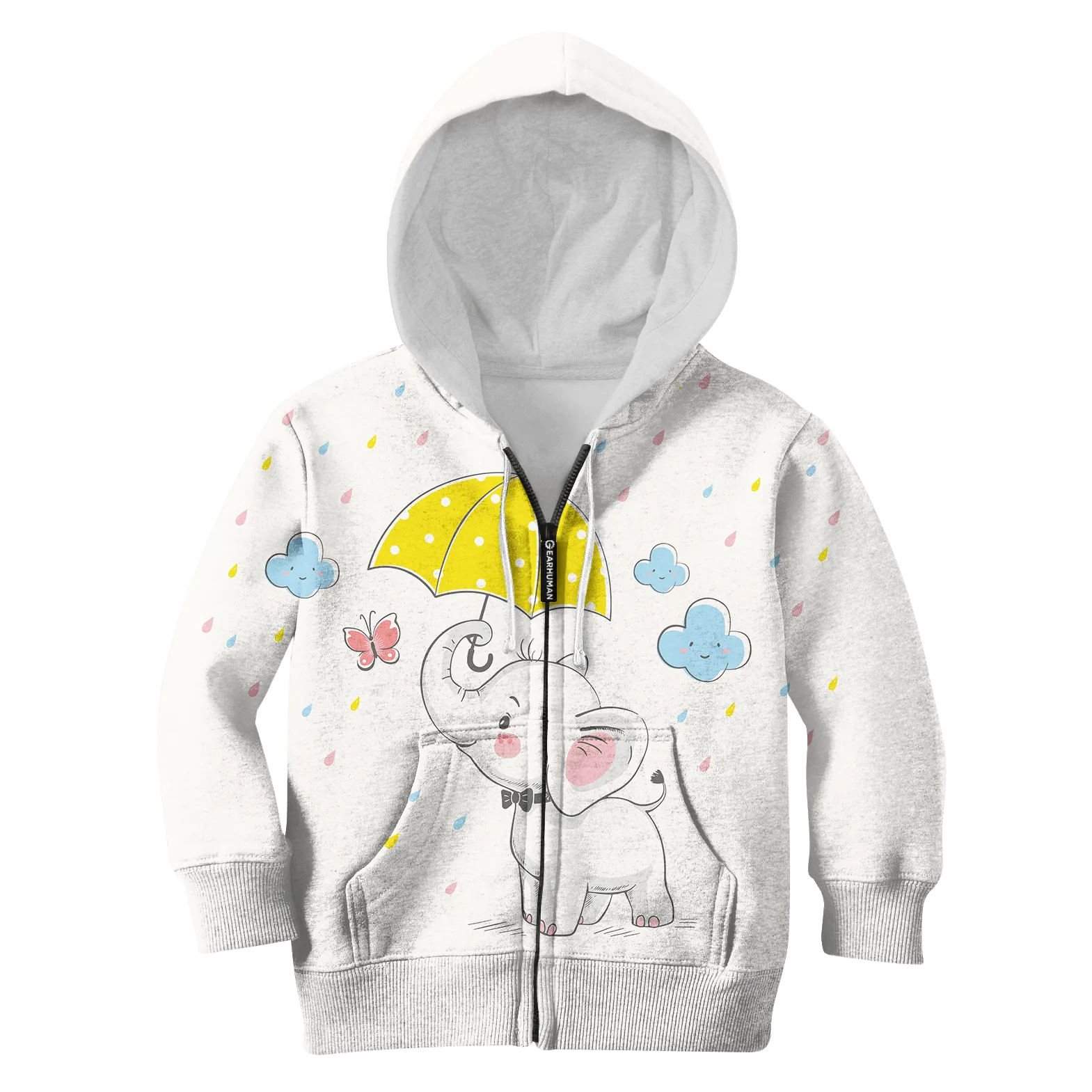 Elephant Holding Umbrella Custom Cosplay Kid Hoodie